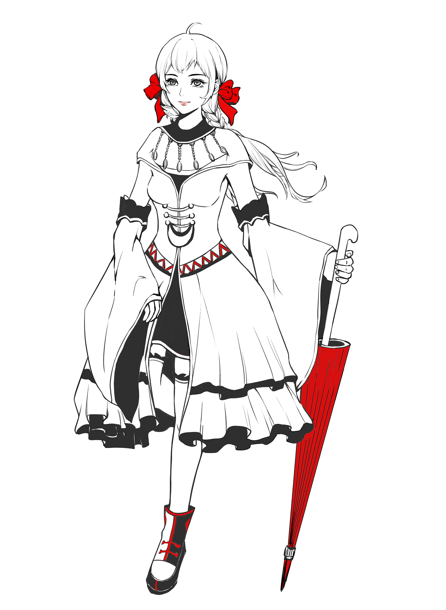 原神胡桃原创手绘：翠绿竹林中的温柔微笑