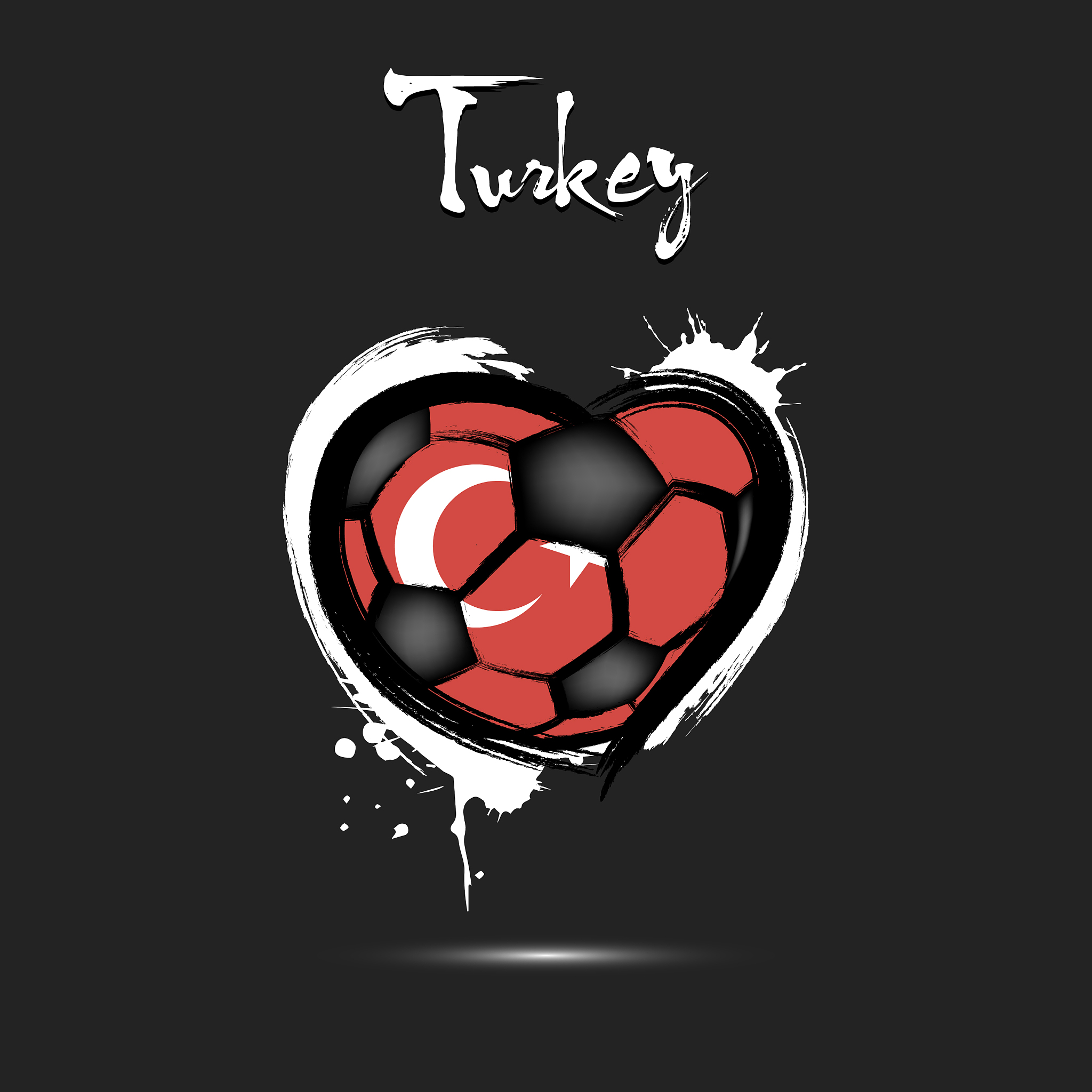 flag turkey in form a heart