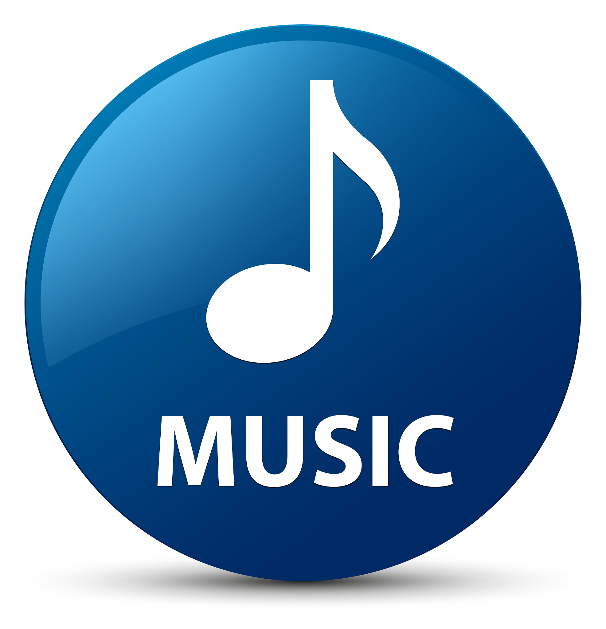 music blue round button