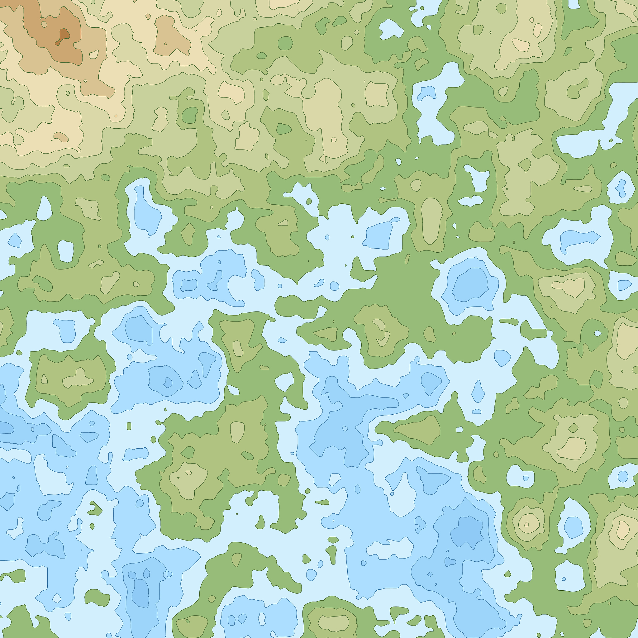 simple topographic map height lines square