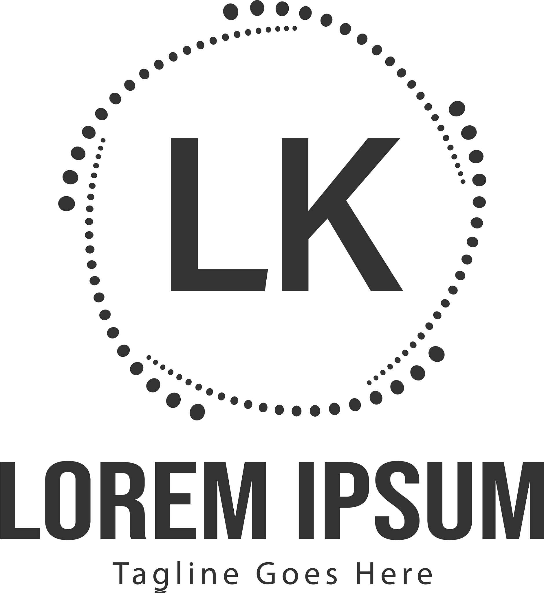 initial lk logo template with modern frame