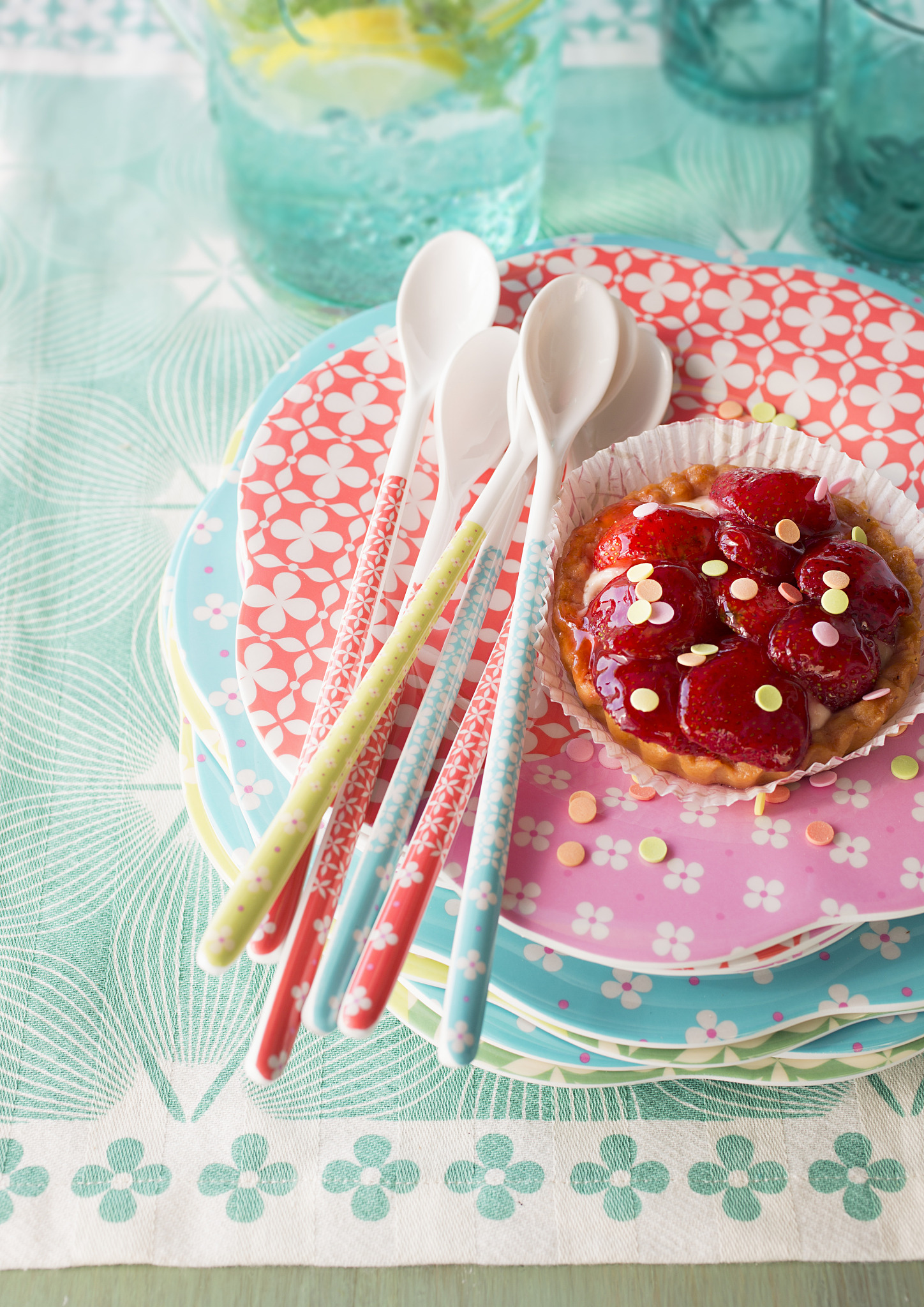 4 件套陶瓷花朵咖啡勺：甜美糖果色，少女心爆棚！