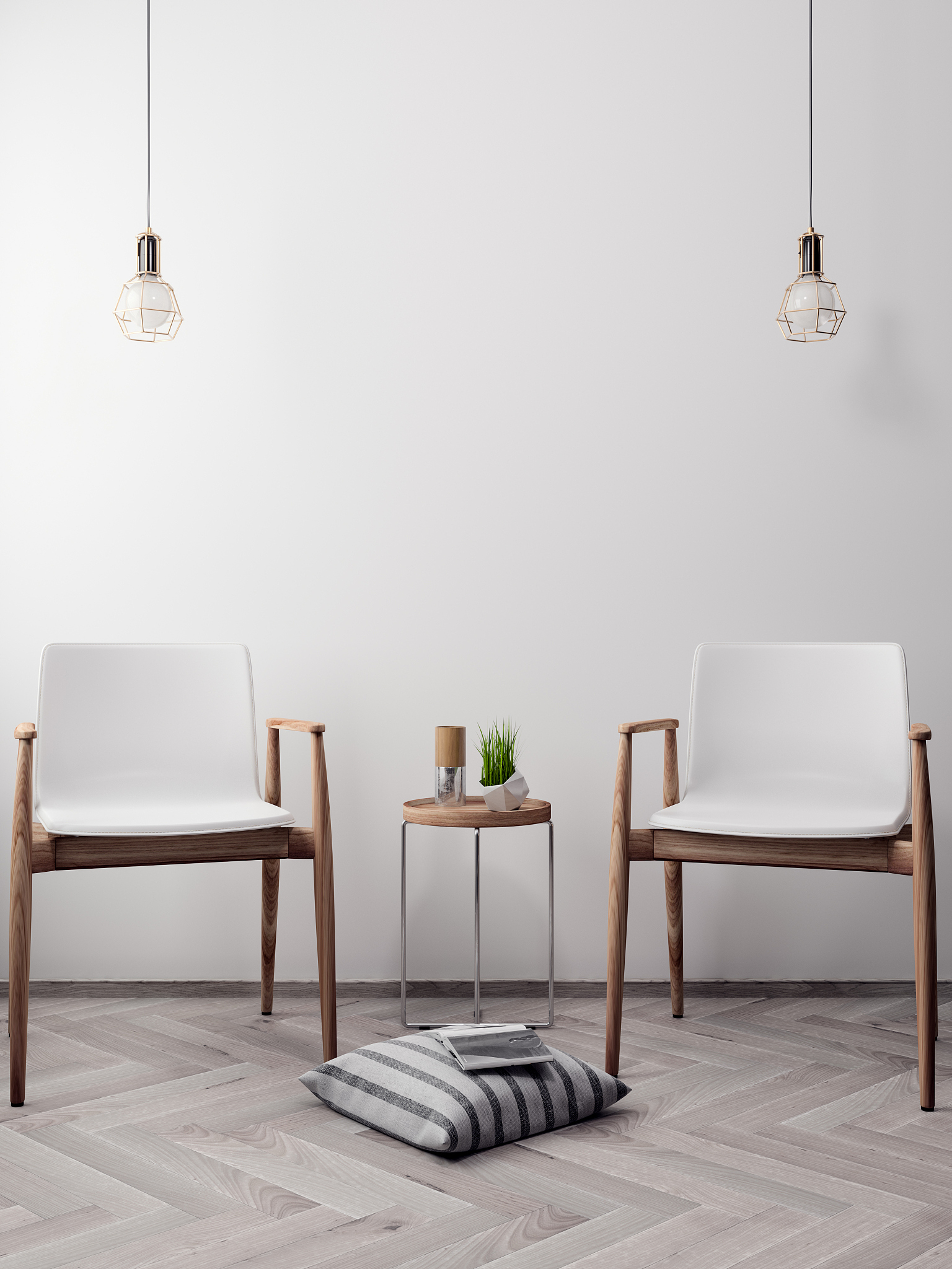 mockup poster in the interior, 3d illustration of a modern desig