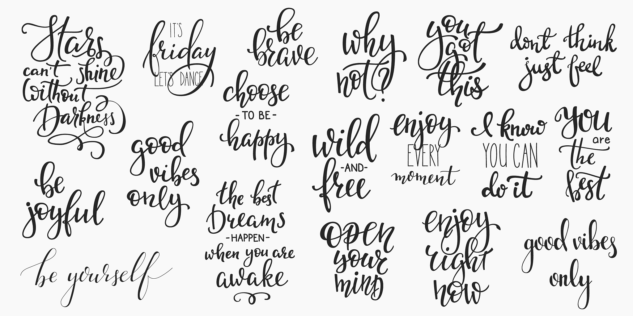 lettering photography overlay set