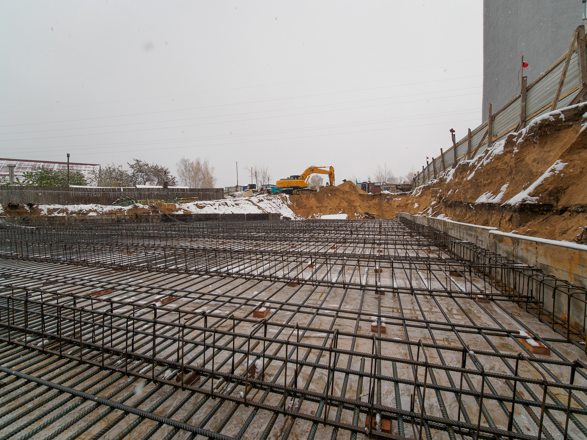 framework for the concrete foundation of new building