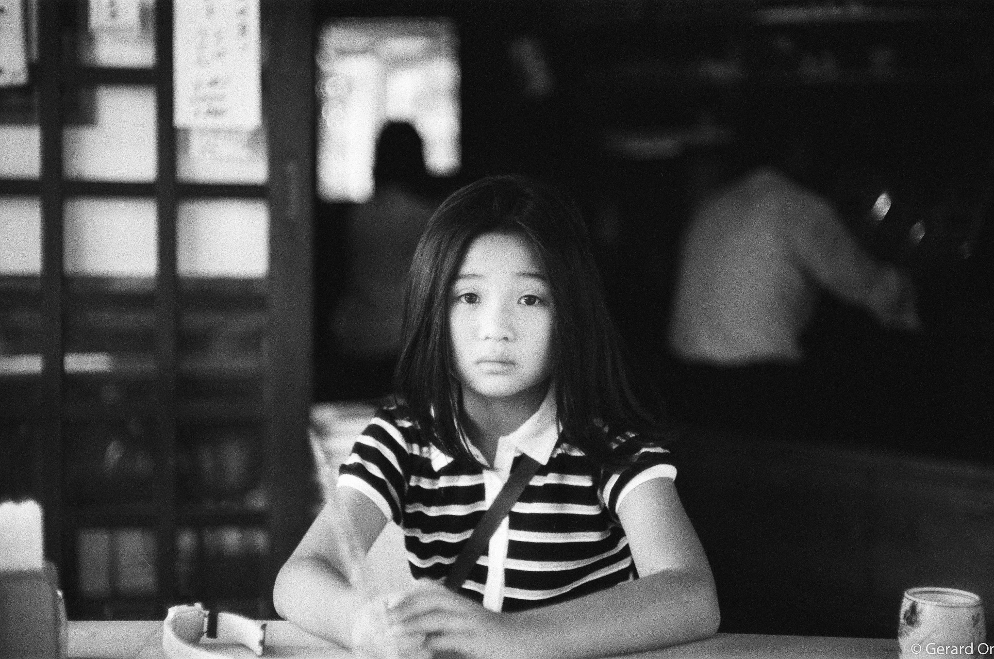 asian girl sitting restaurant