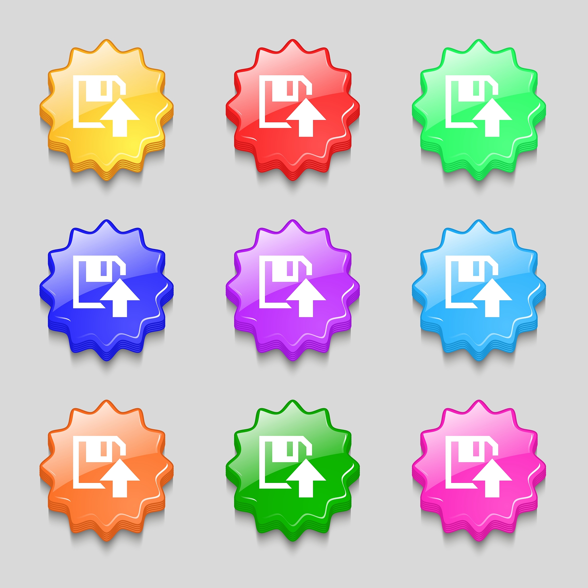 floppy icon flat modern design symbols on nine