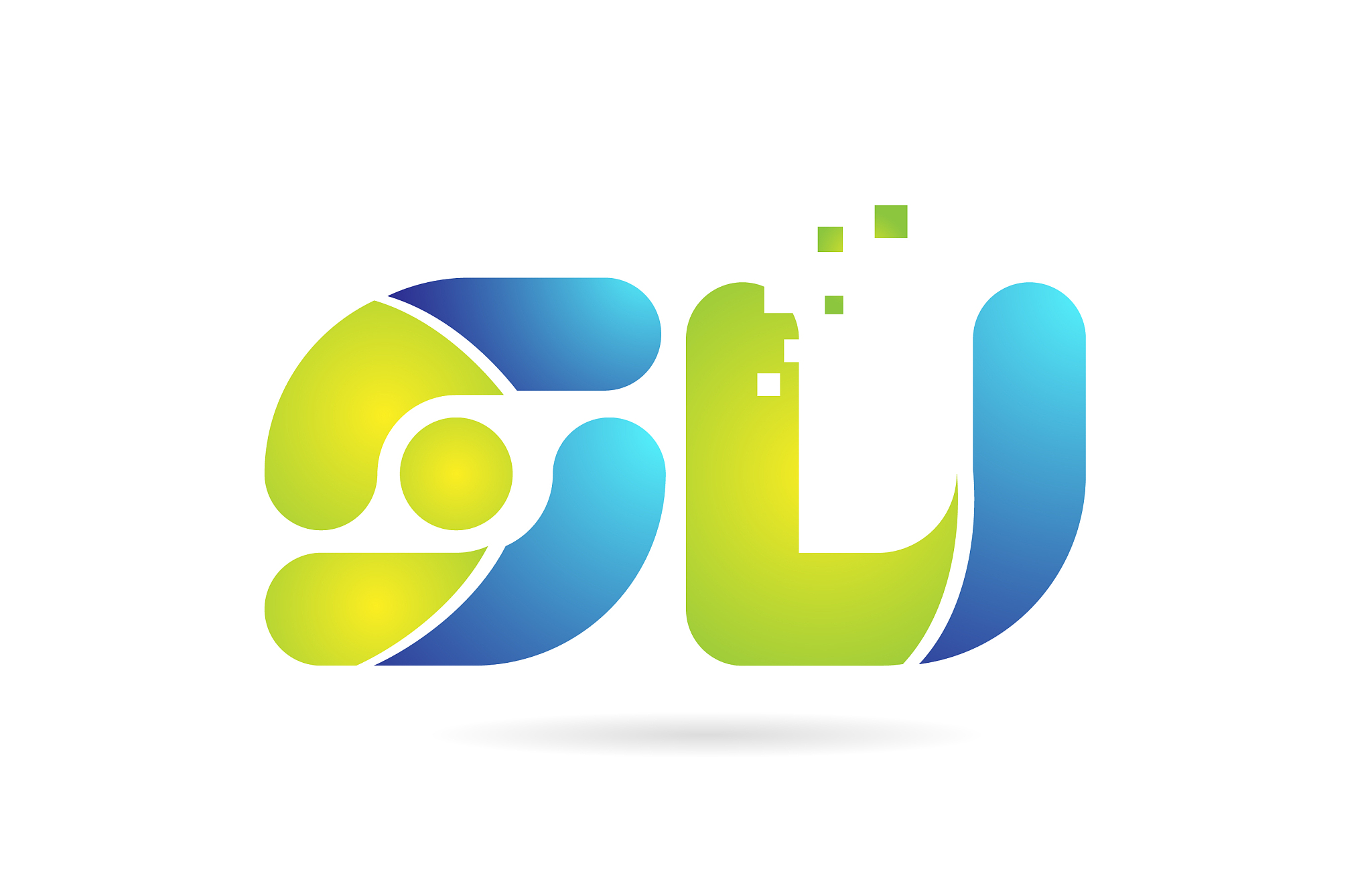 su s u blue green combination alphabet letter