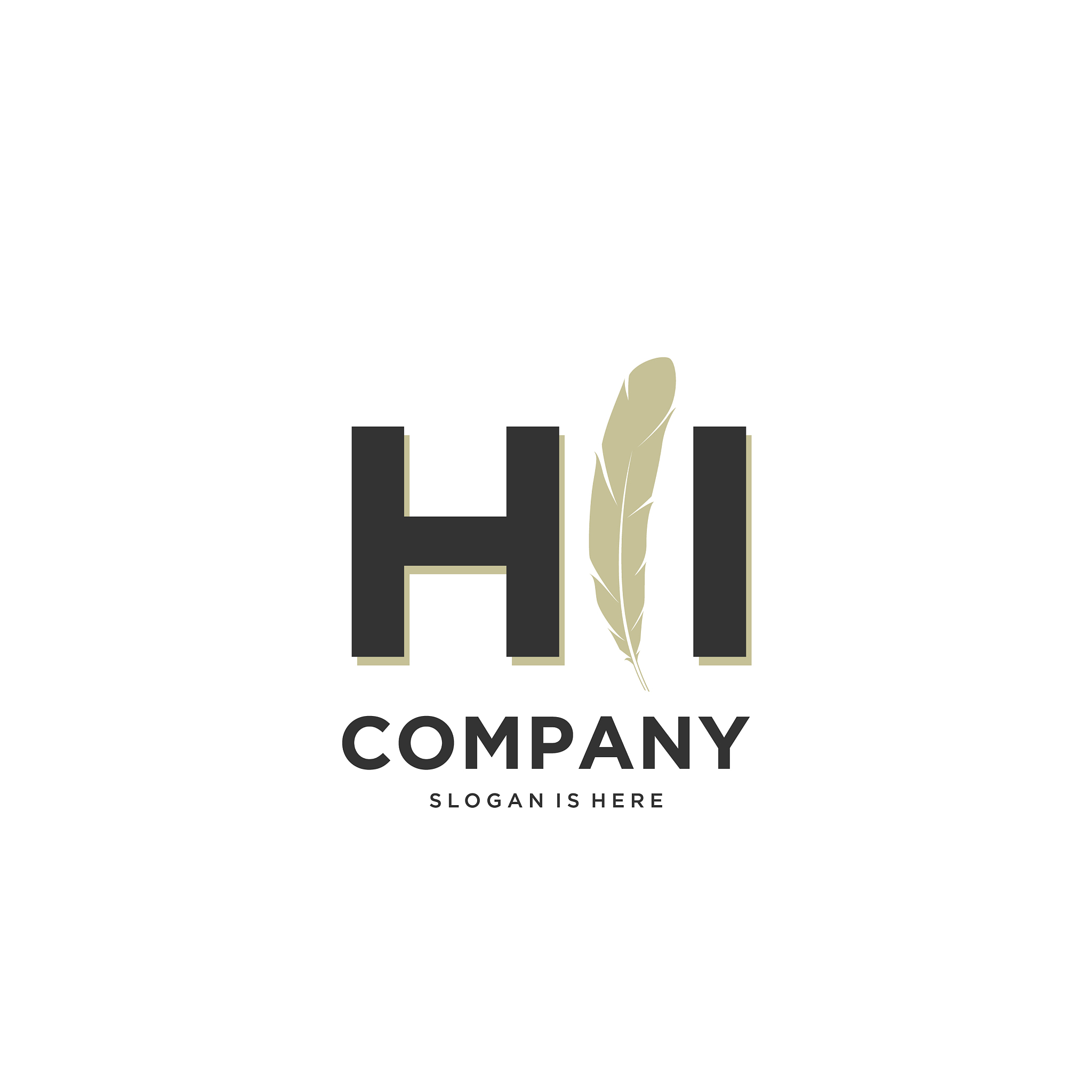 initial hi letter unique attractive creative