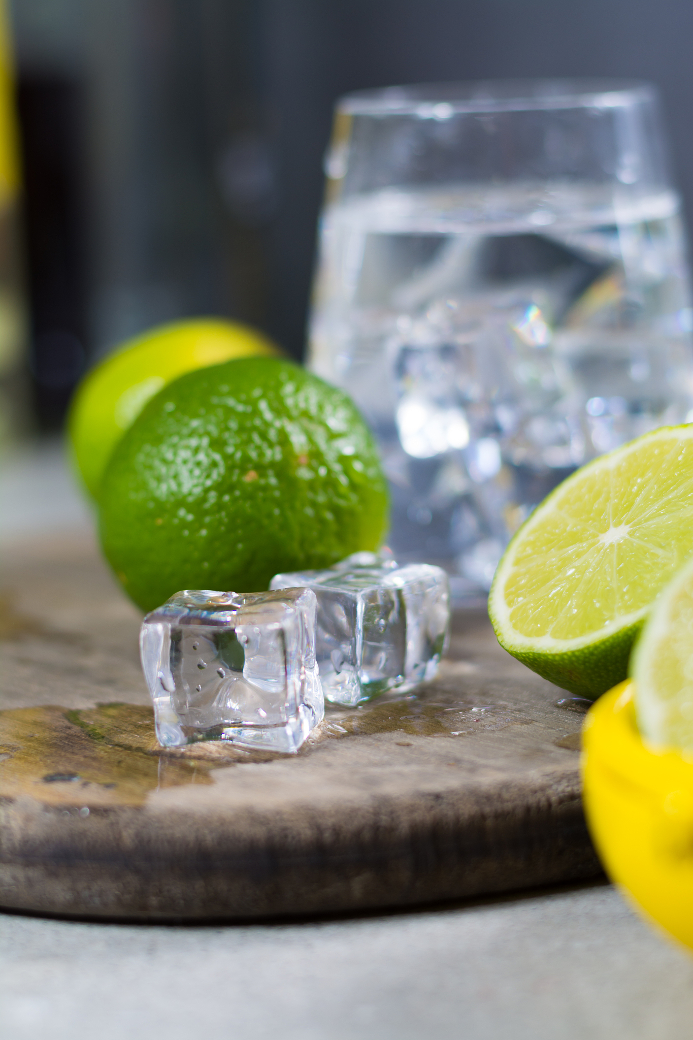 lime manual press for preparation of cocktails, limes and glass 