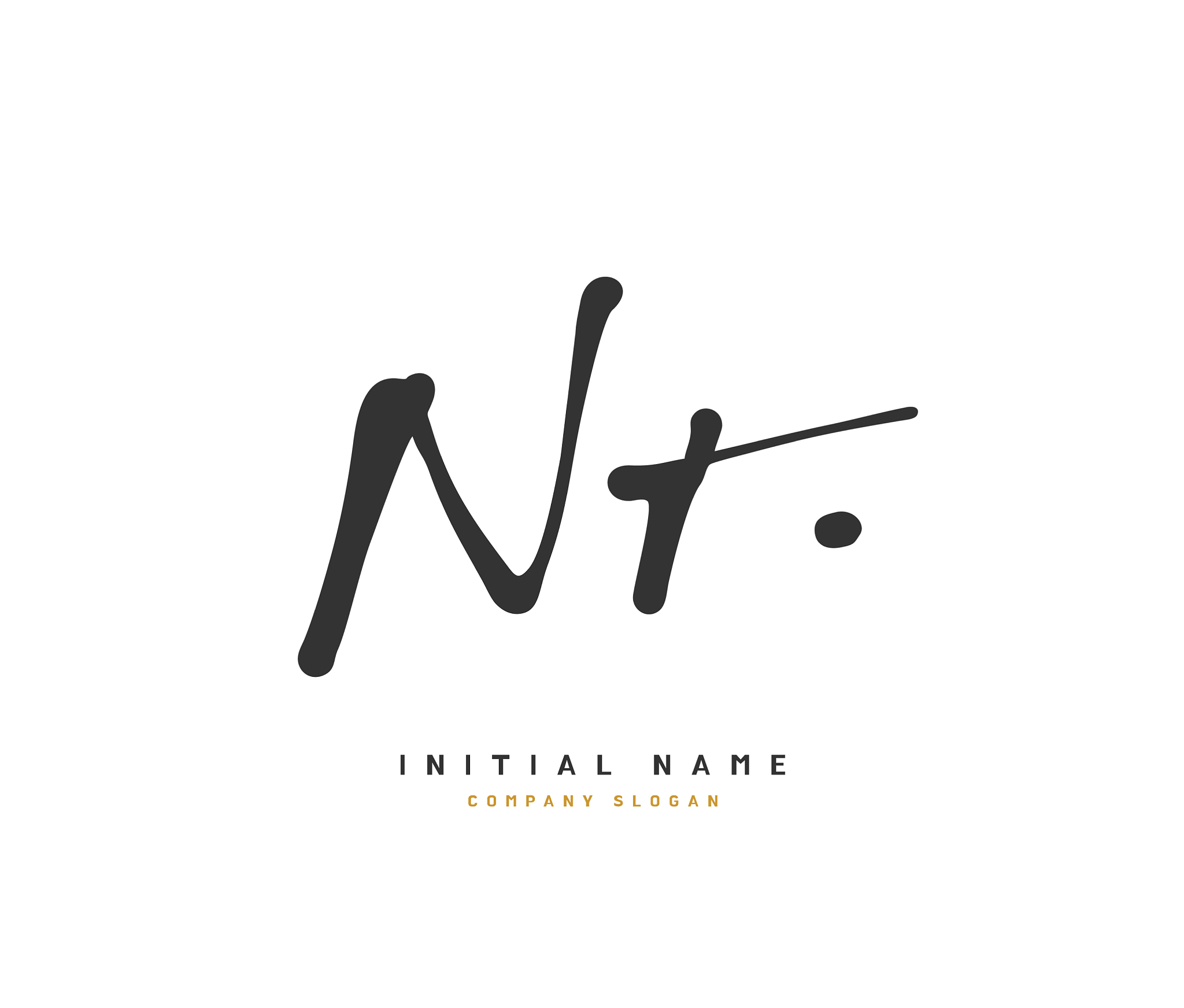 n t nt beauty initial logo handwriting logo of