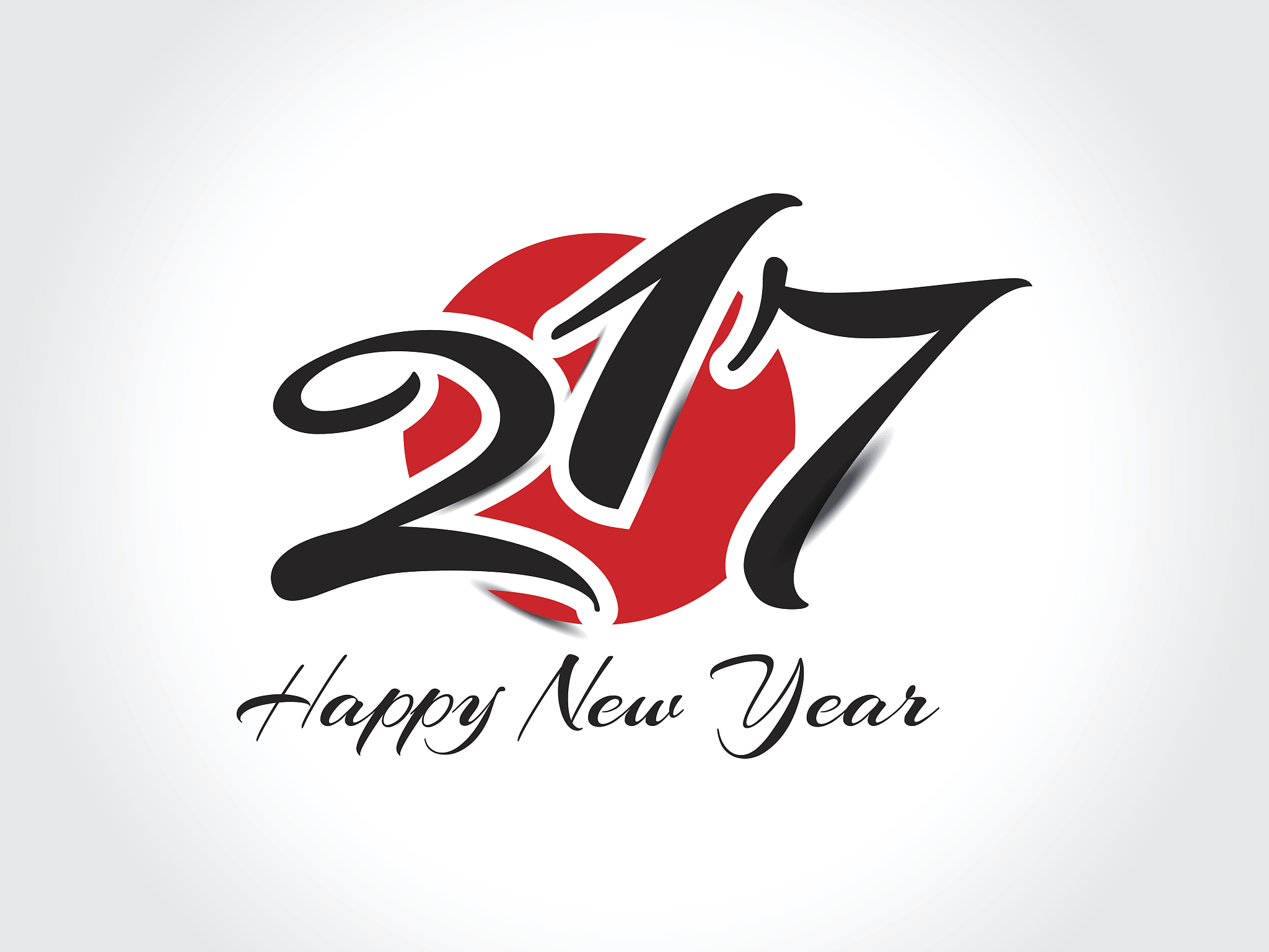happy new year 2017 text design template