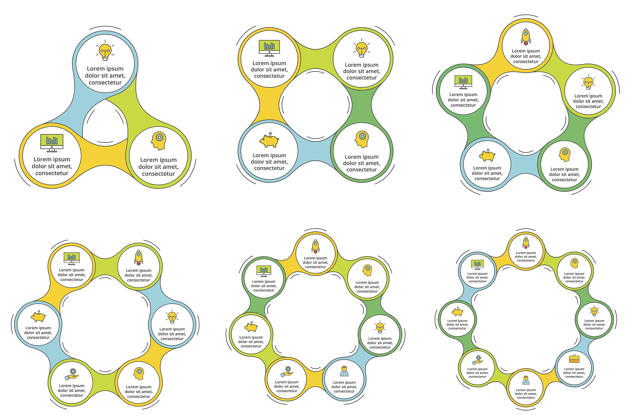 thin line flat elements for infographic.