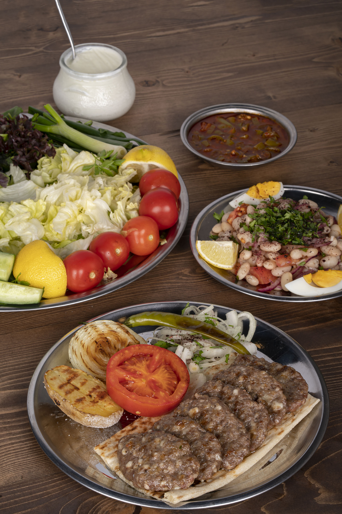 turkish meatballs menu served stock photo