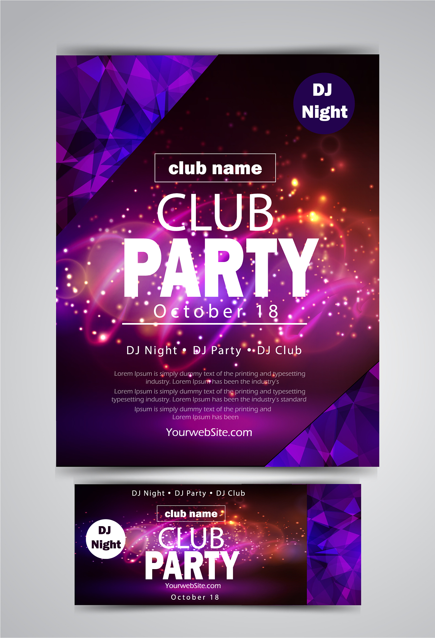 party flyer poster futuristic club flyer design