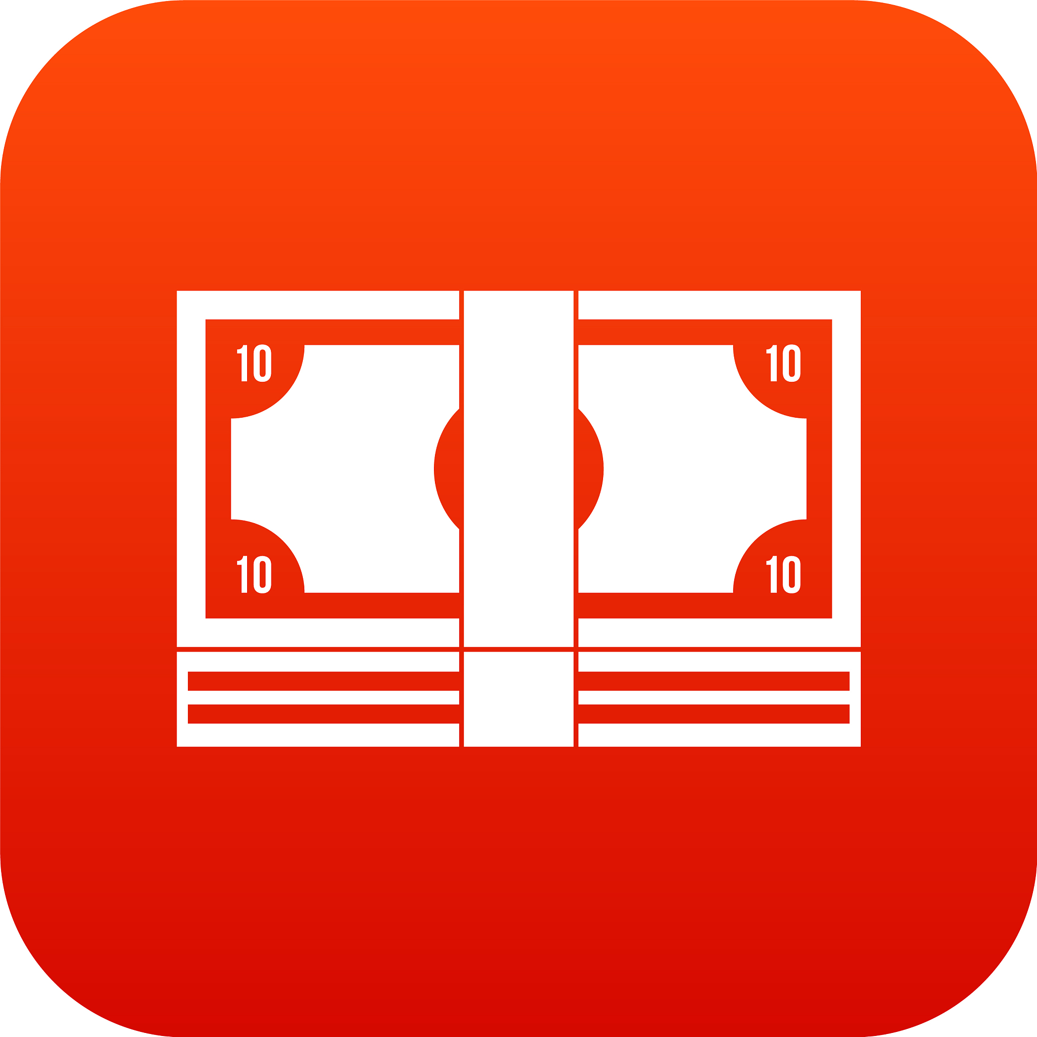 bundle of money icon digital red