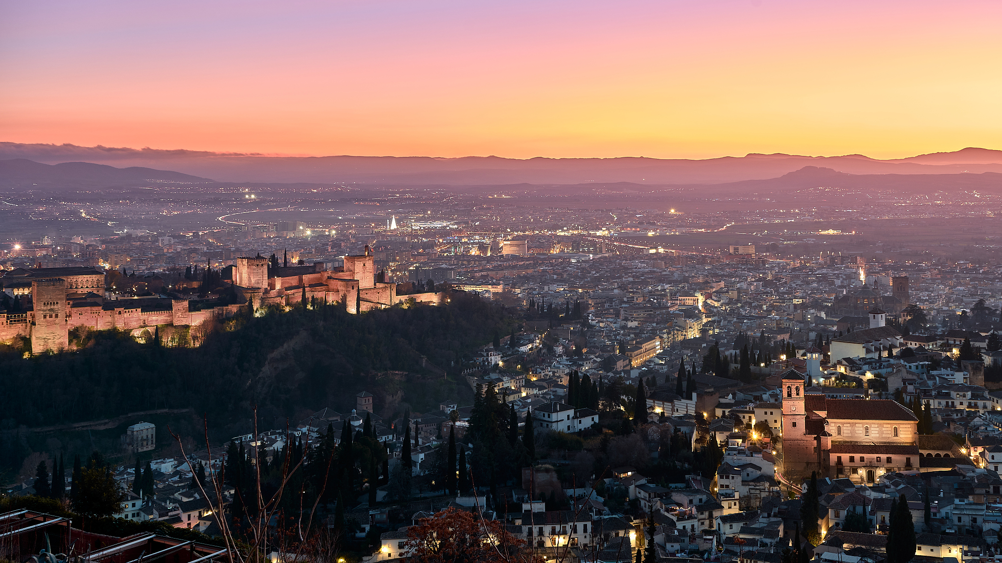 night view of granada