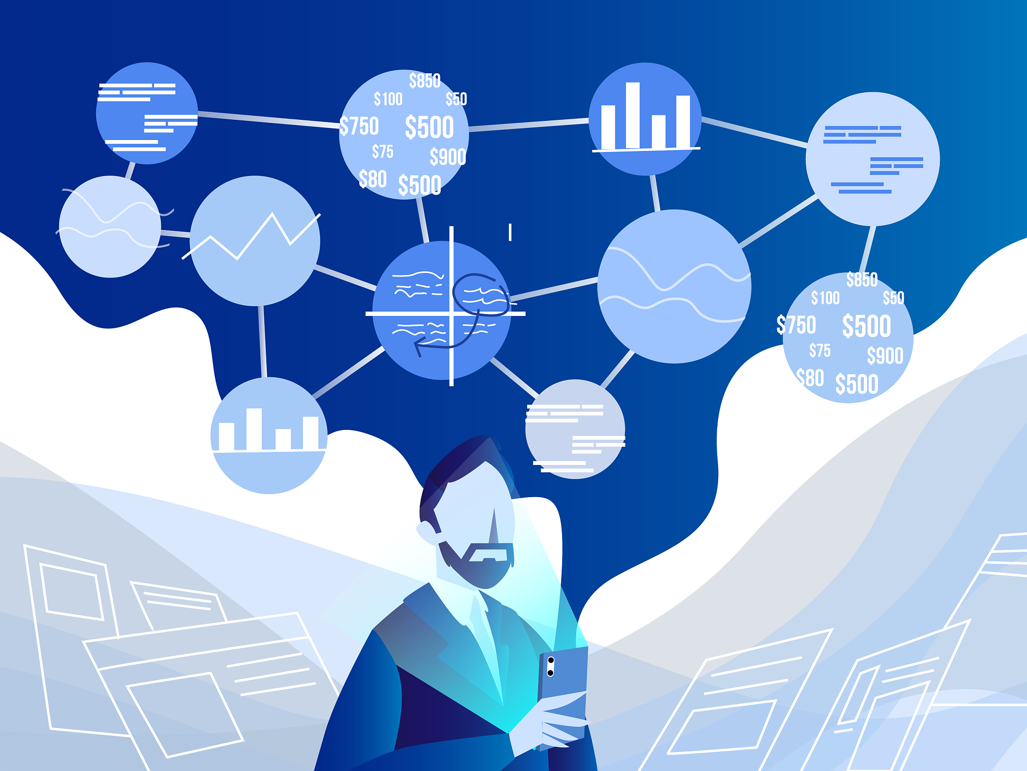 illustration, website, web, template, vector, page, flat, landin