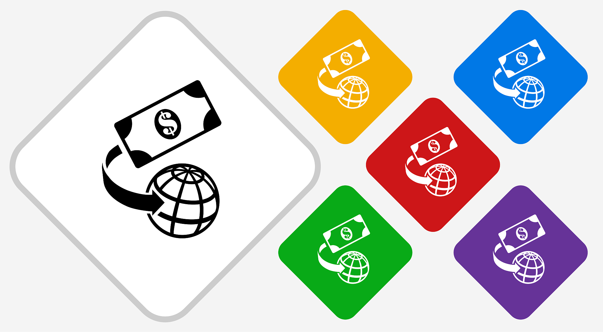 global money color diamond vector icon
