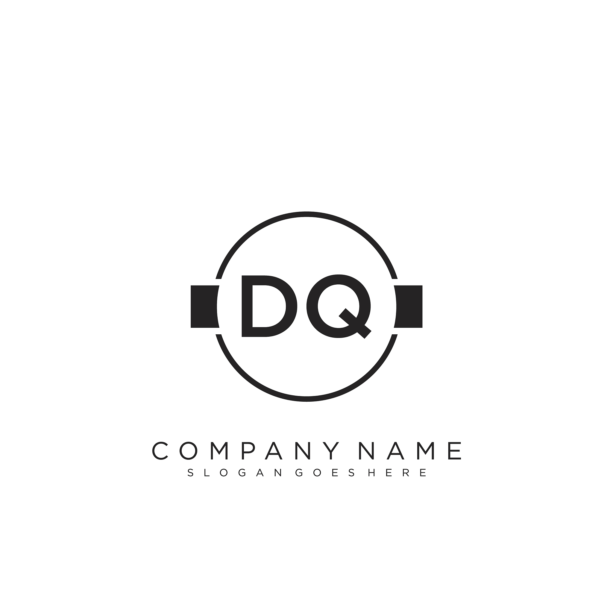 dq initial handwriting logo design