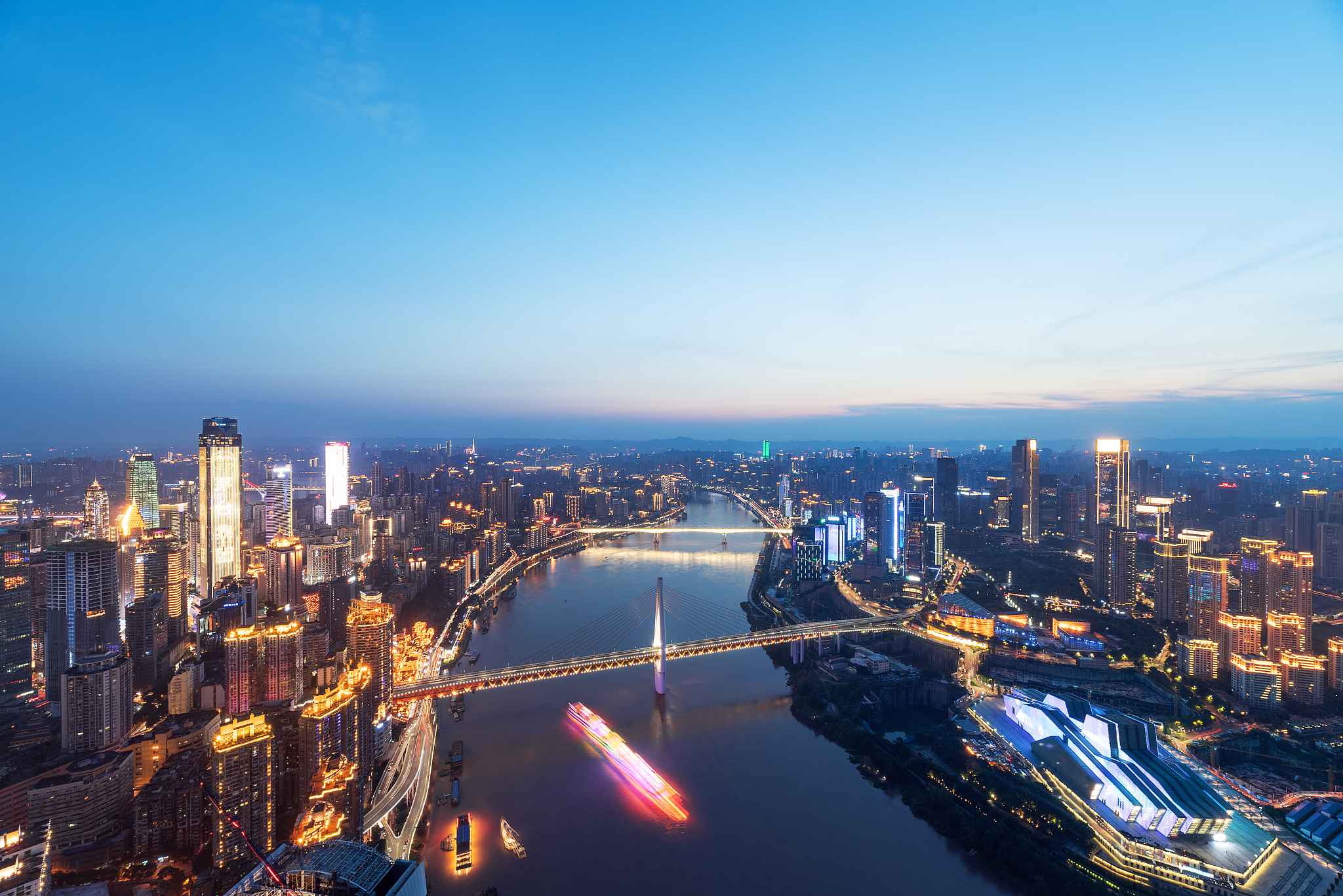 重庆市江北嘴夜景全景图