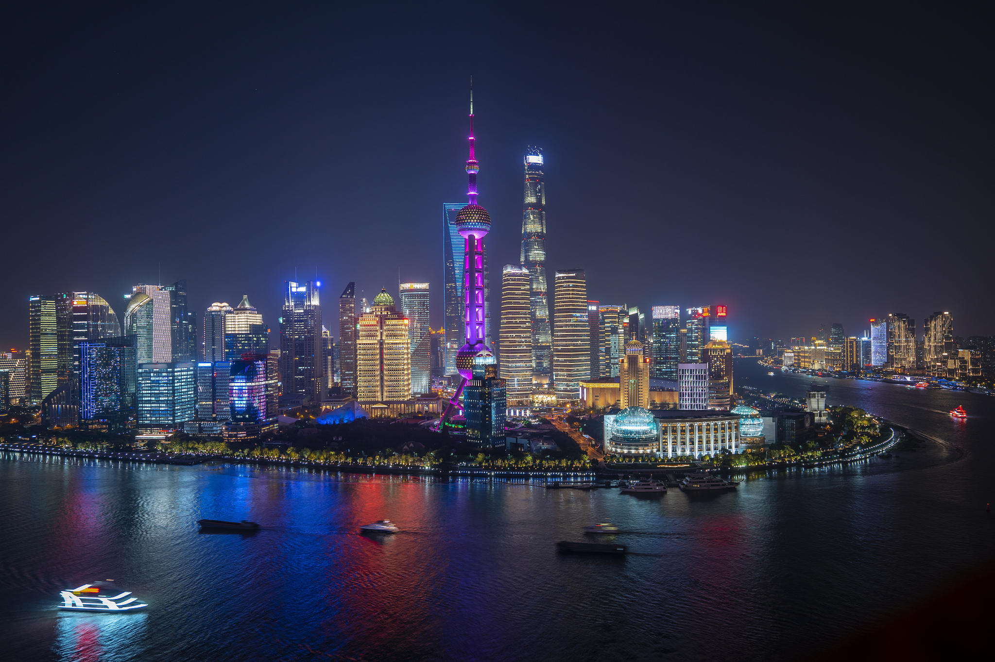 上海浦东陆家嘴城市夜景