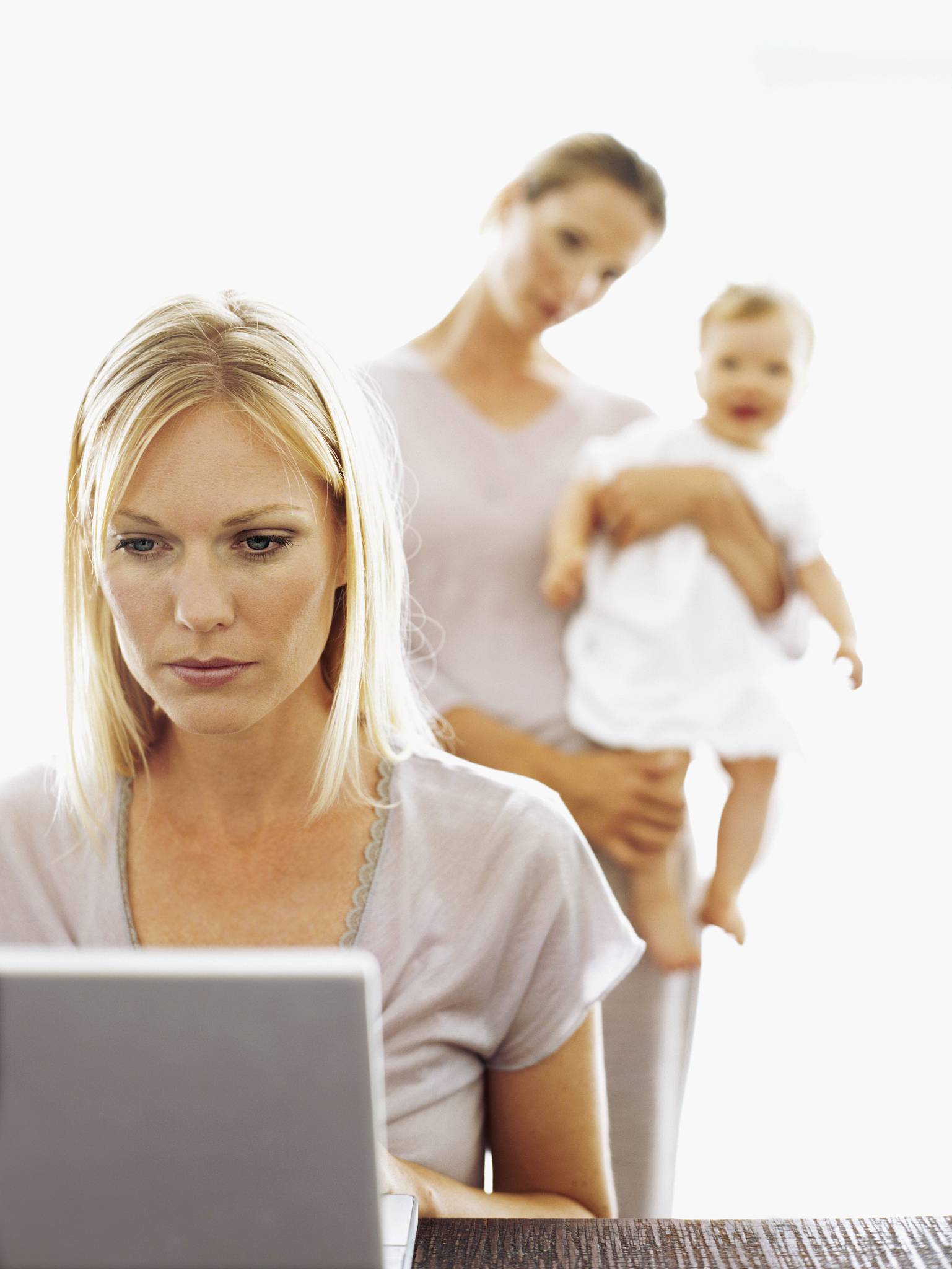 young woman using a laptop