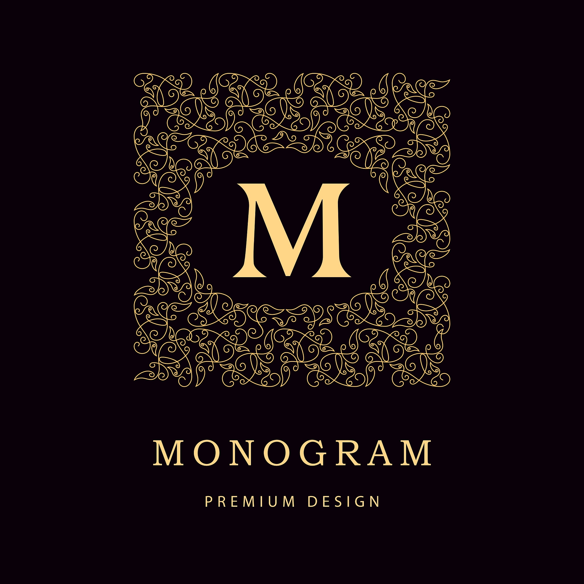 monogram design elements graceful template