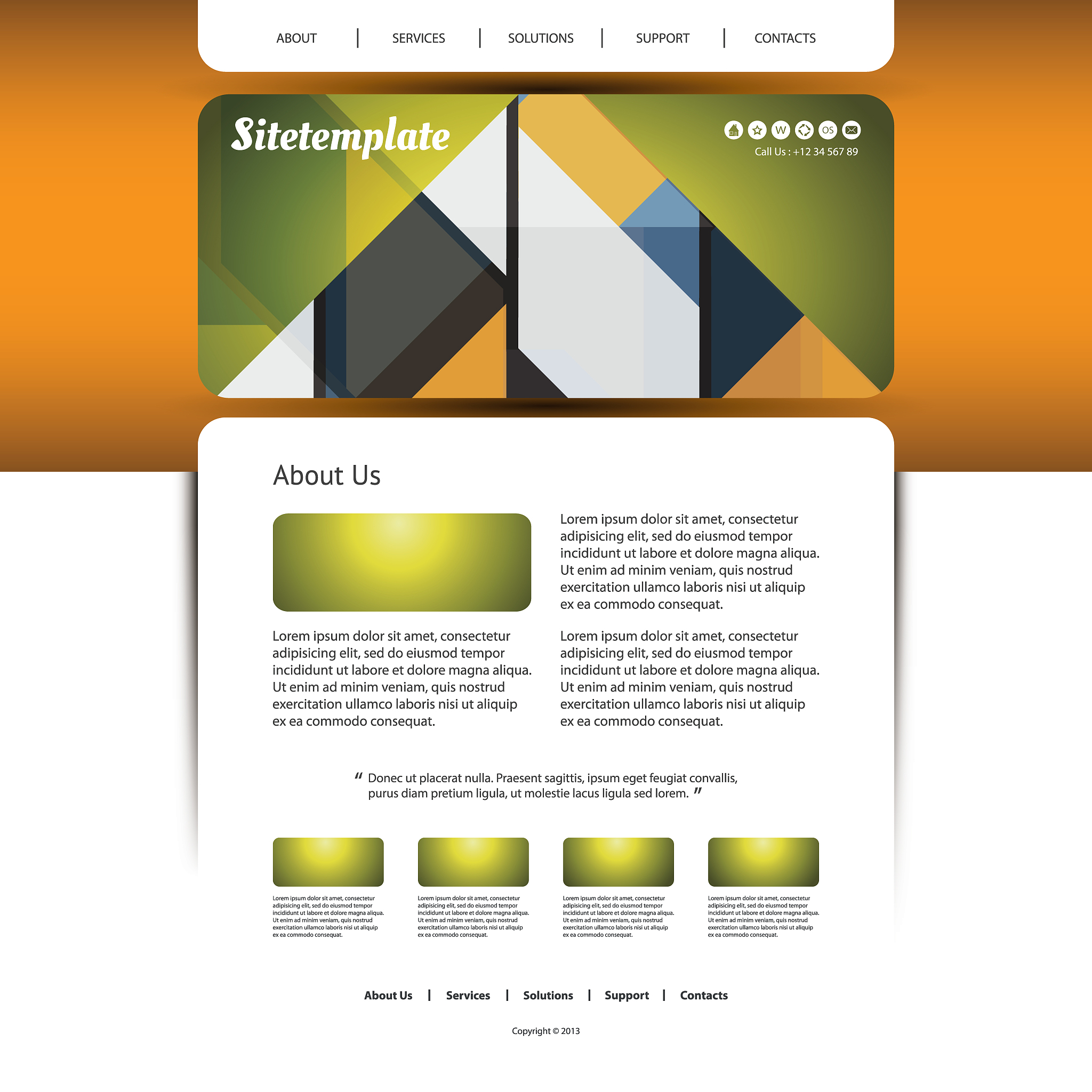 one page website template