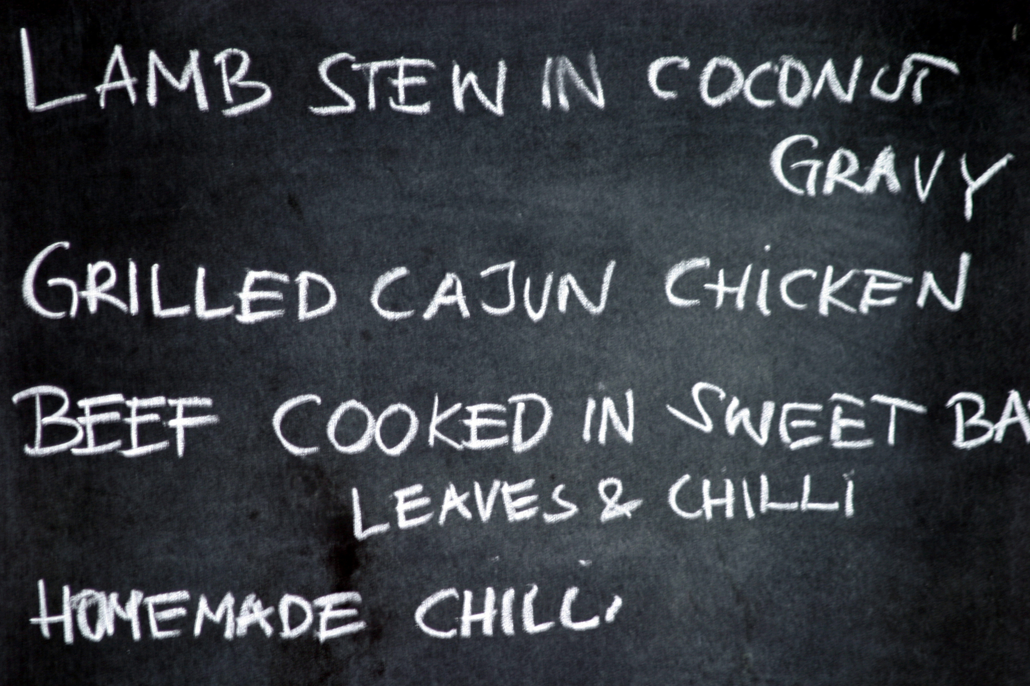 text - menu on chalkboard
