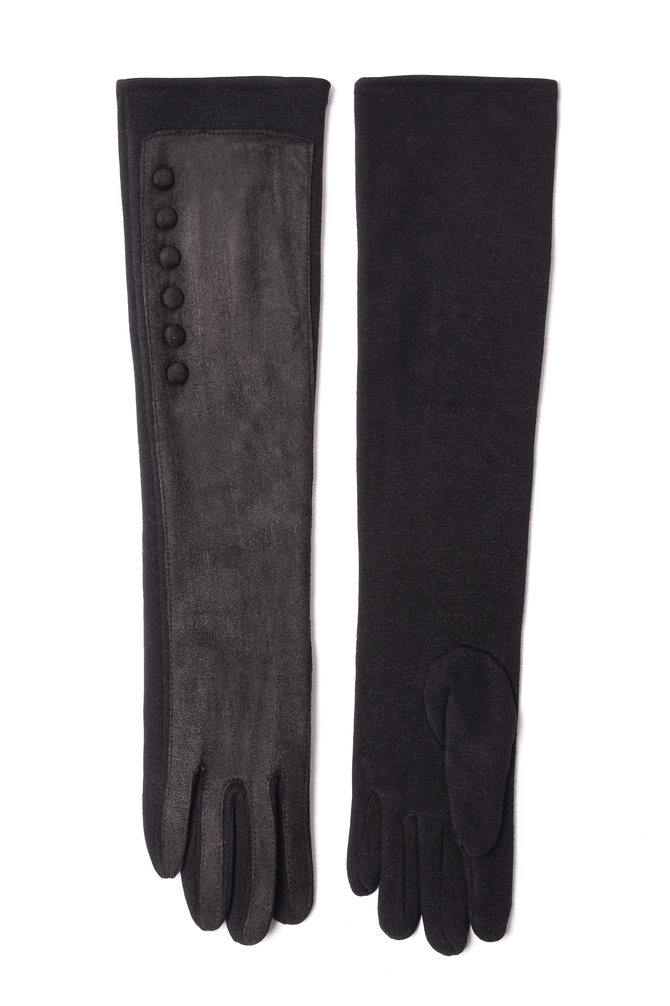 black long gloves isolated on white