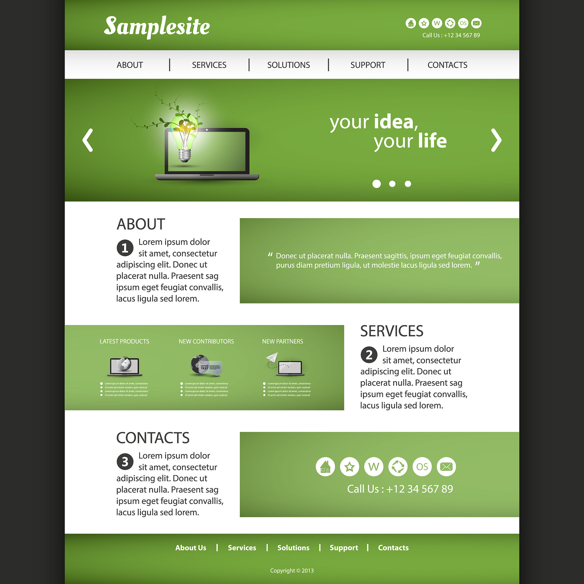 one page website template