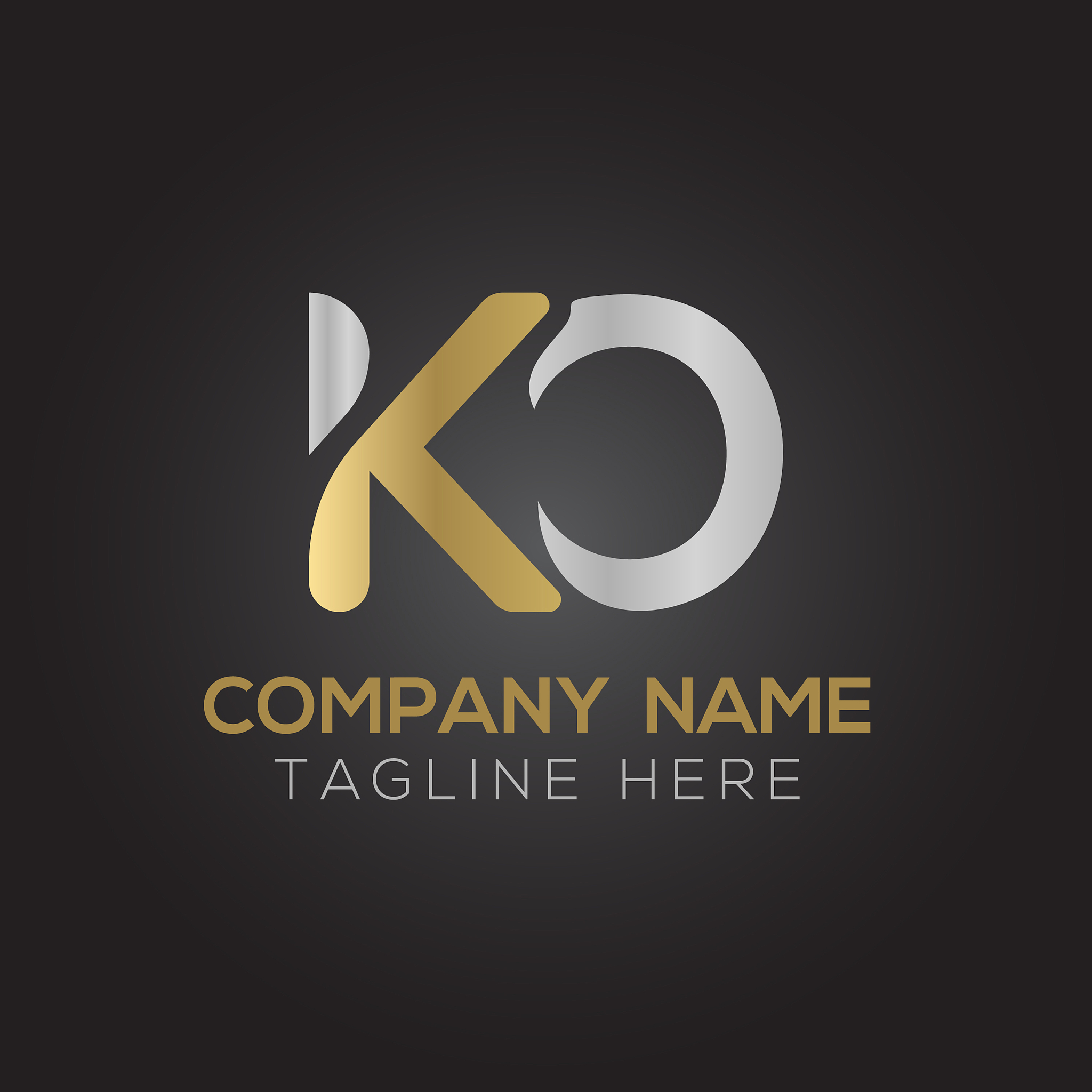 initial alphabet ko logo design template abstract