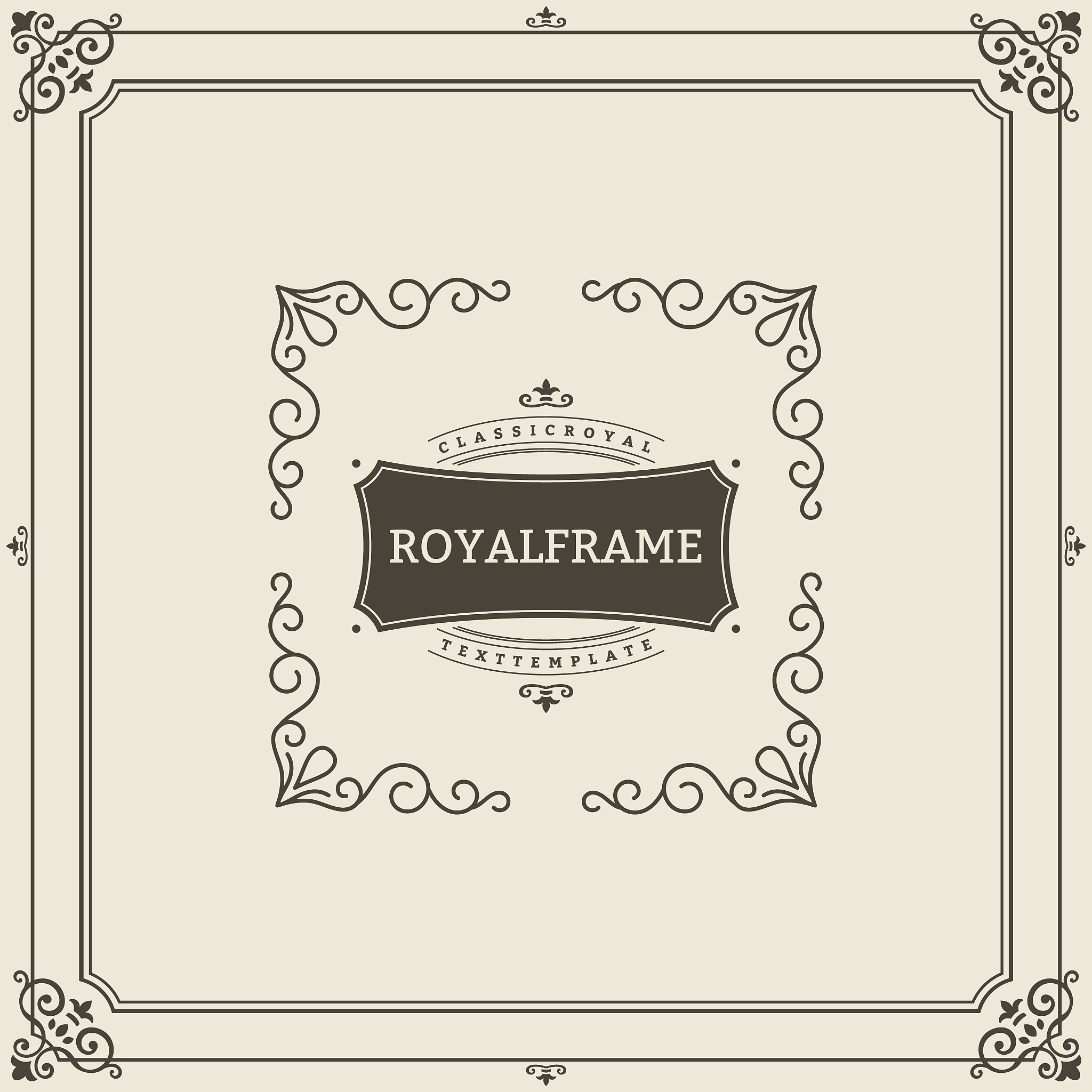 vintage ornament greeting card vector template. retro luxury inv