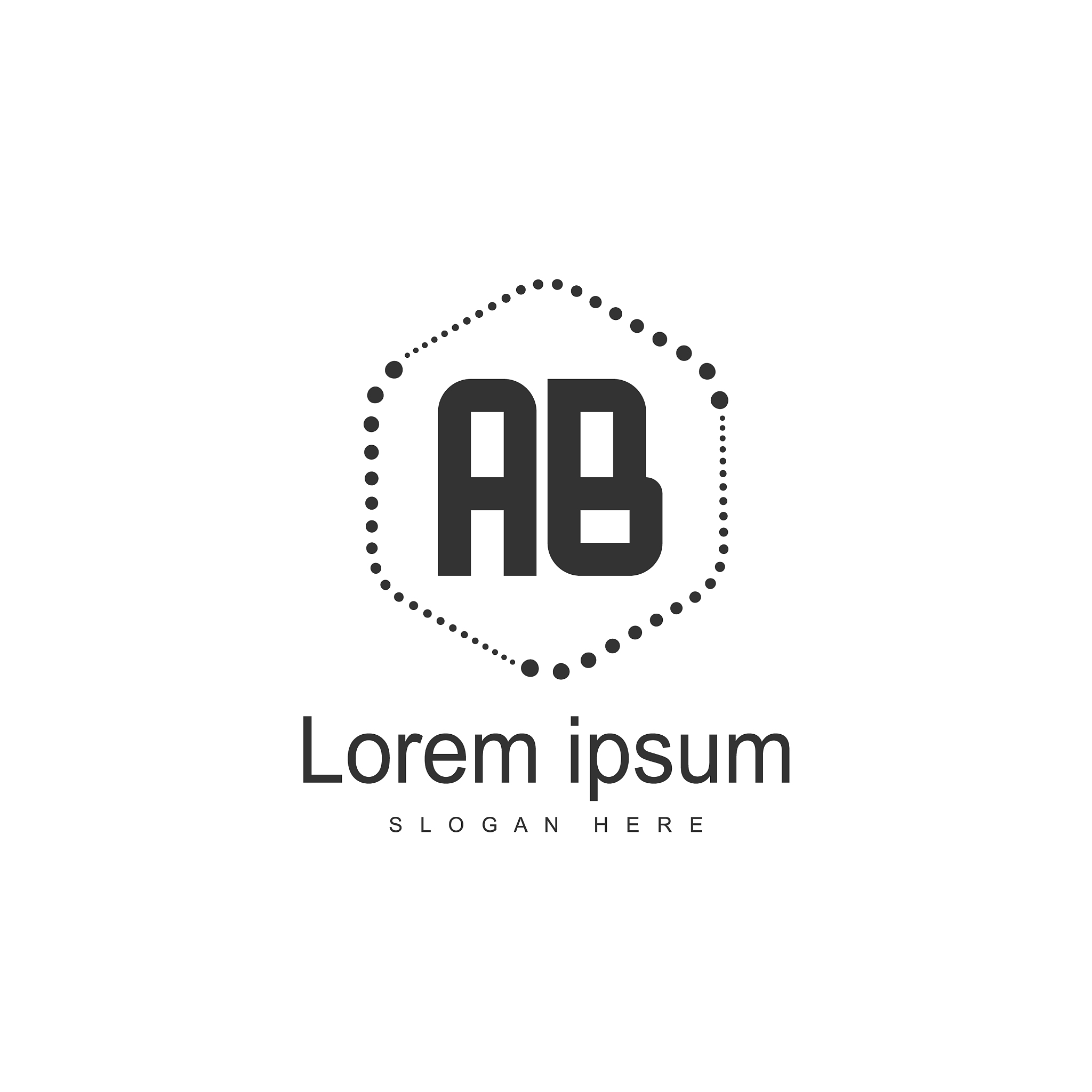 initial letter ab logo template design