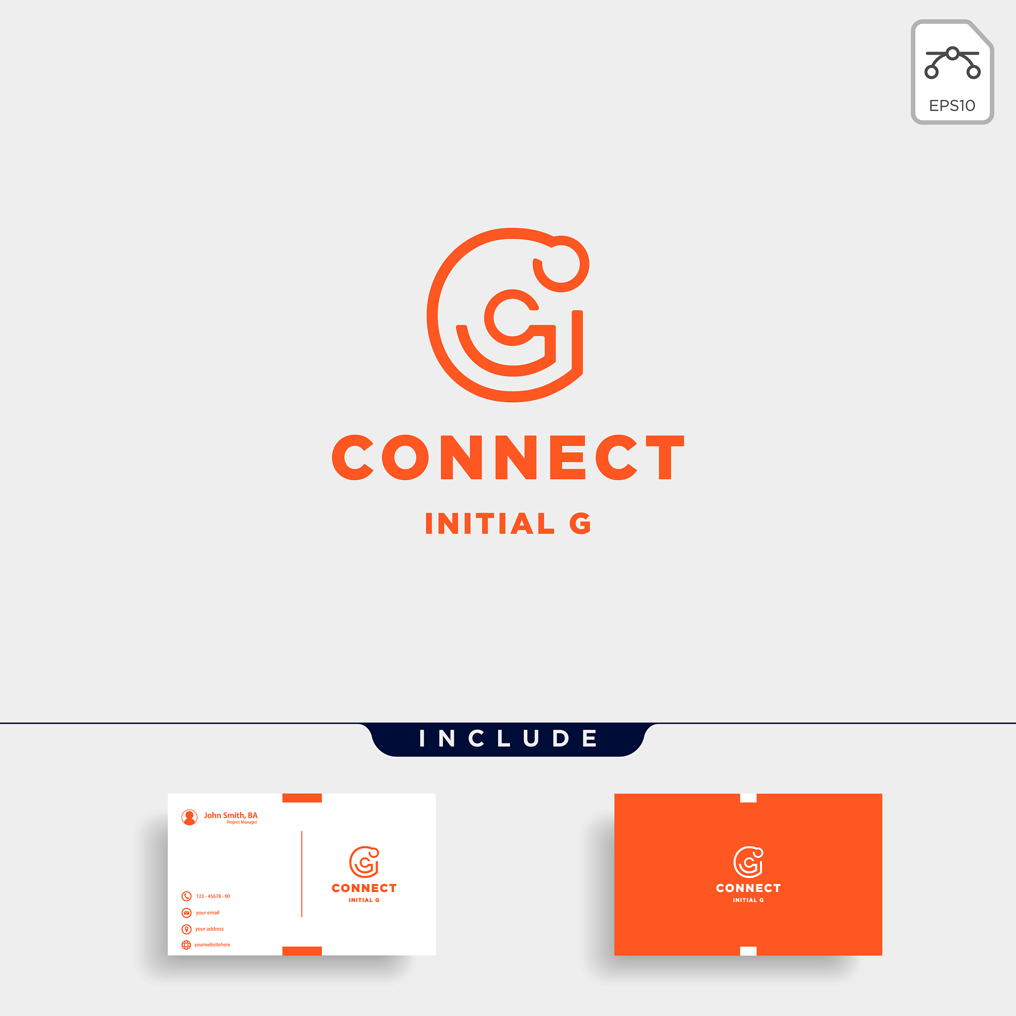 initial g connection logo design technology