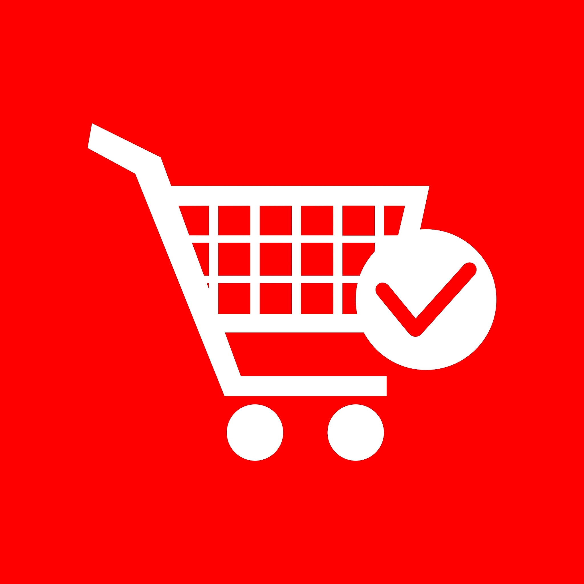 shopping cart with check mark sign