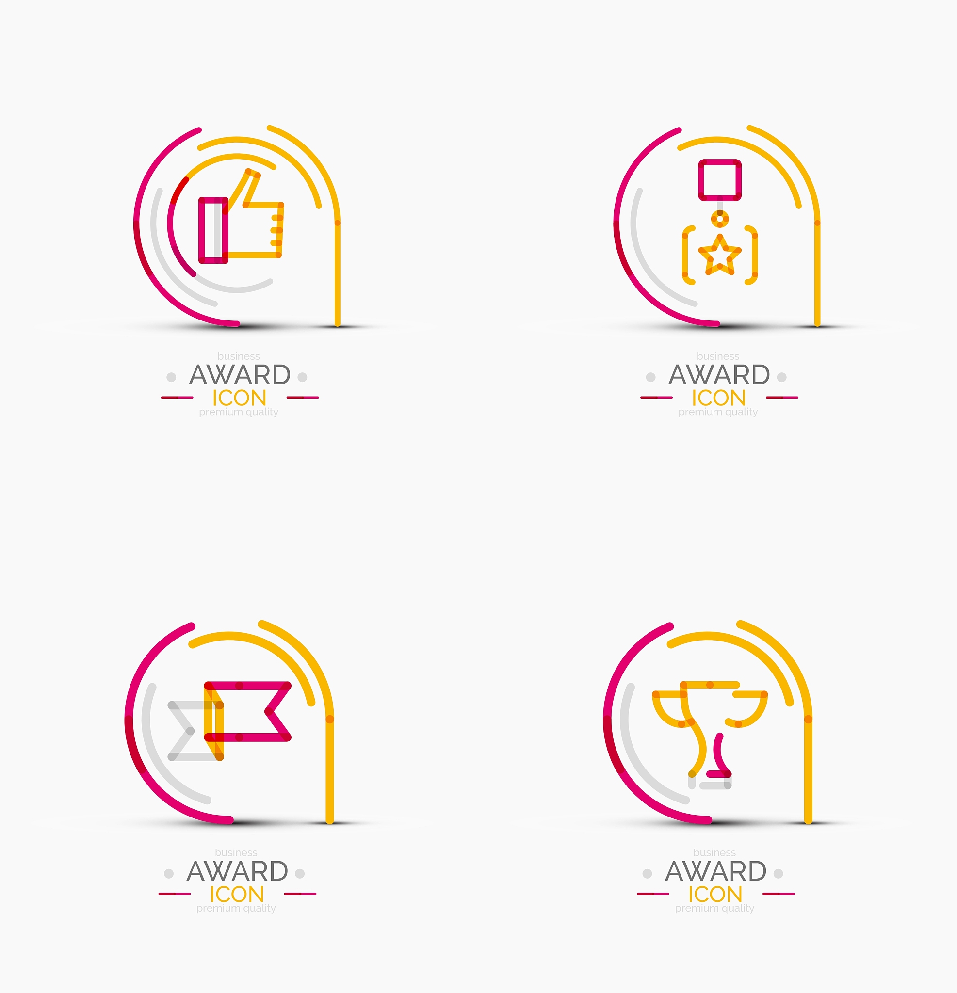 award icon set logo collection