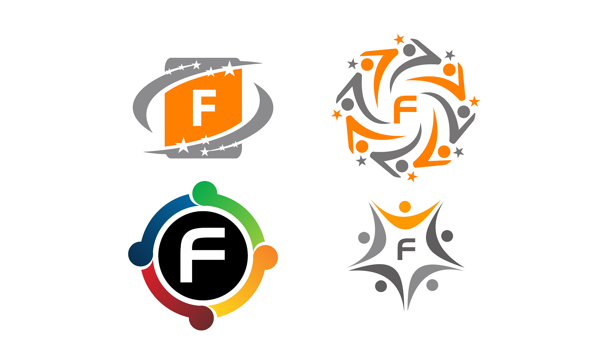 logotype f modern template set