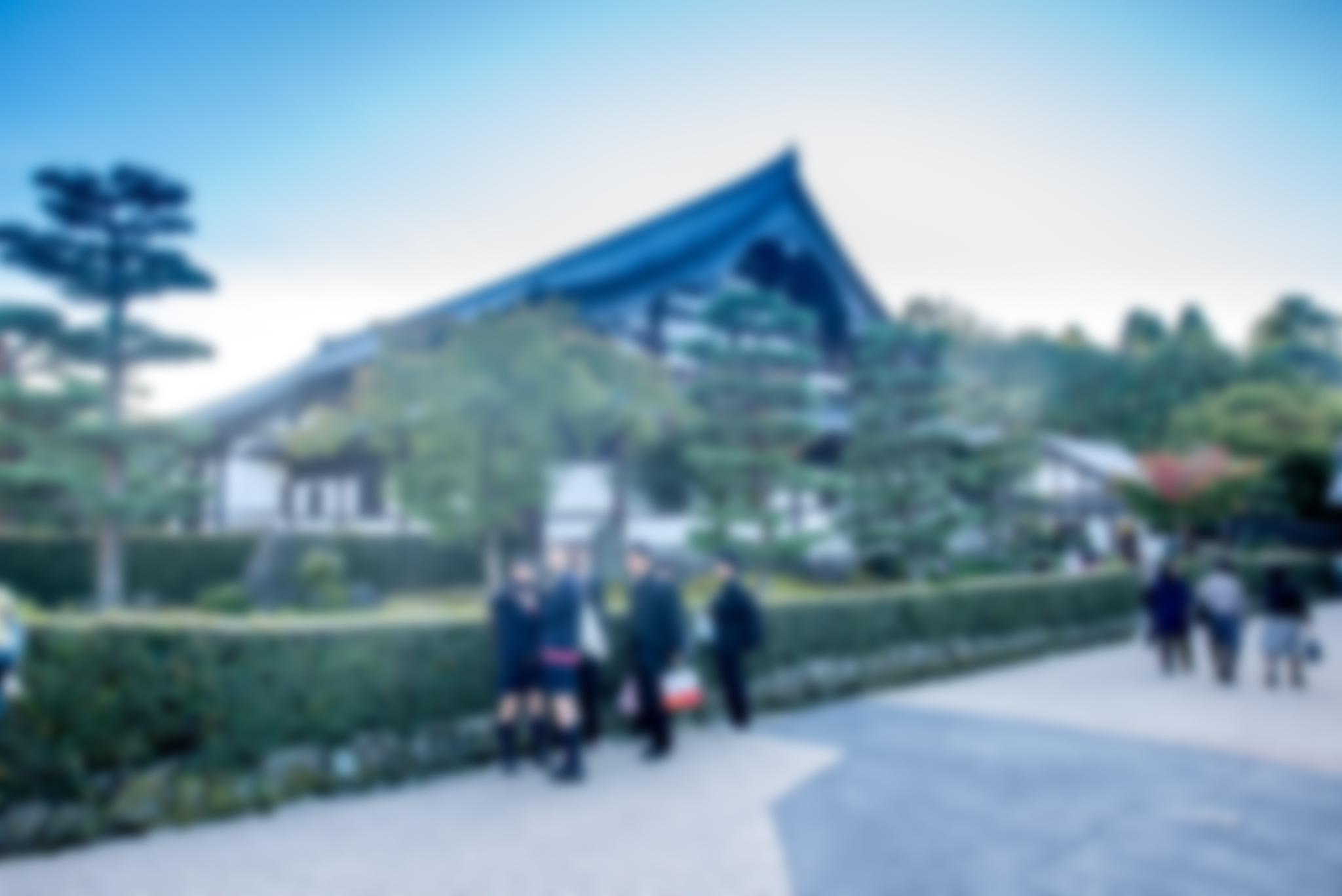 blurred japanese student and school