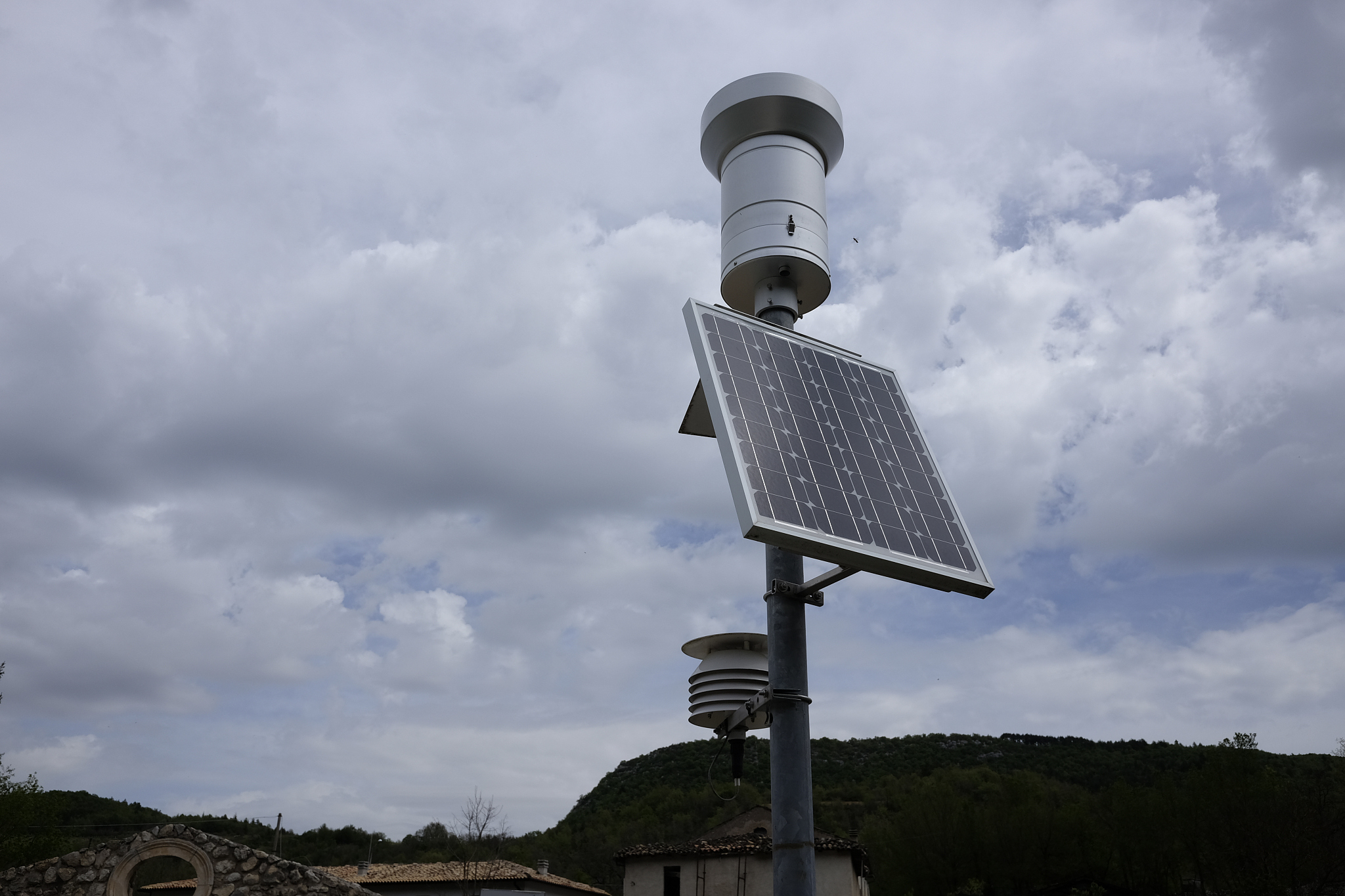 weather station with solar panel