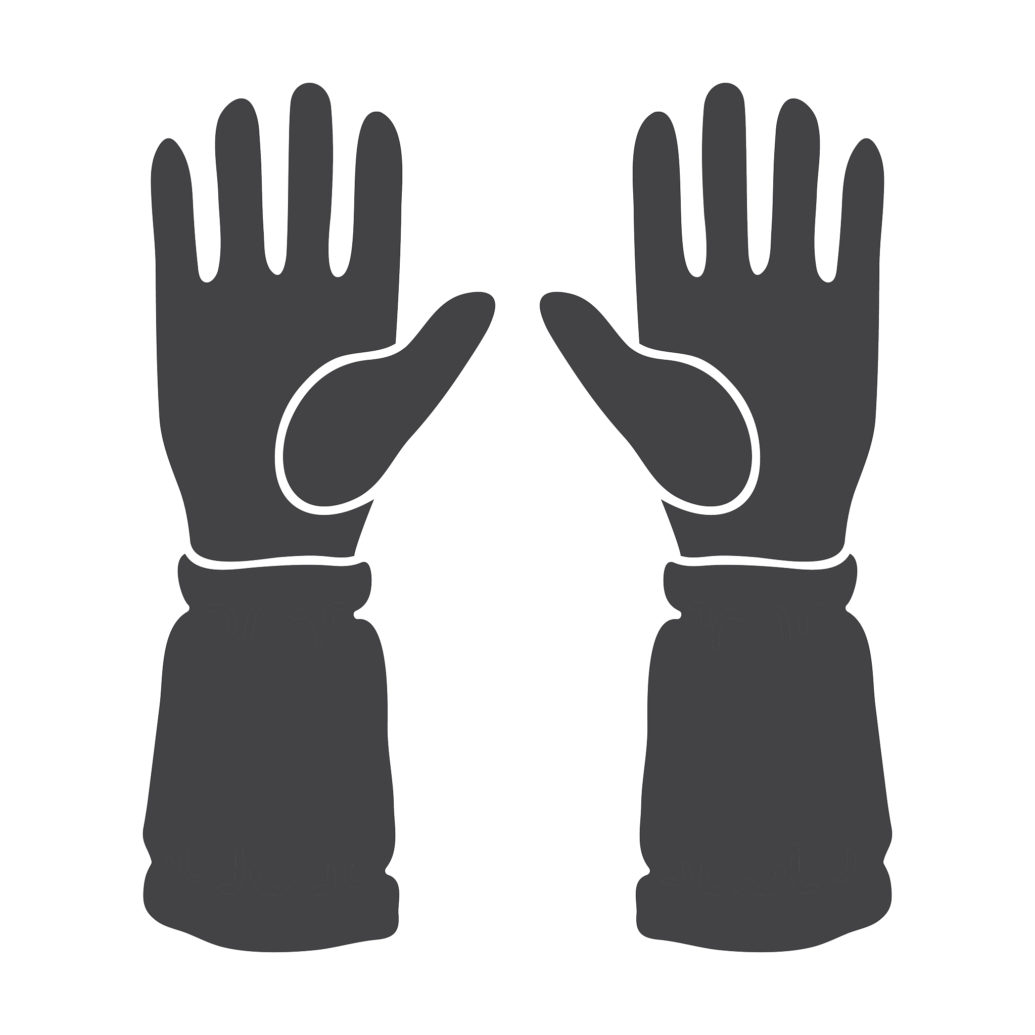 beekeeper's gloves icon in black style isolated on white backgro