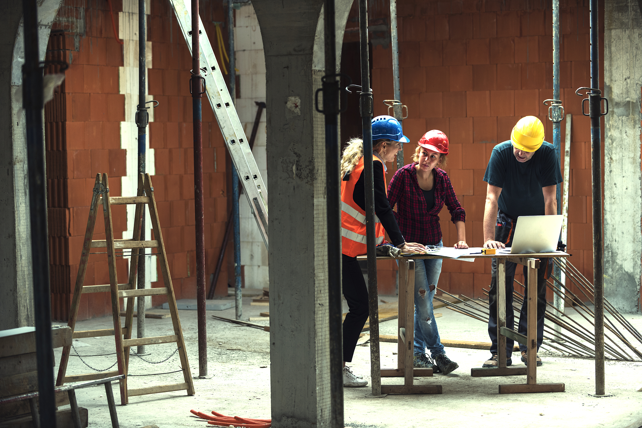 engineers at construction site