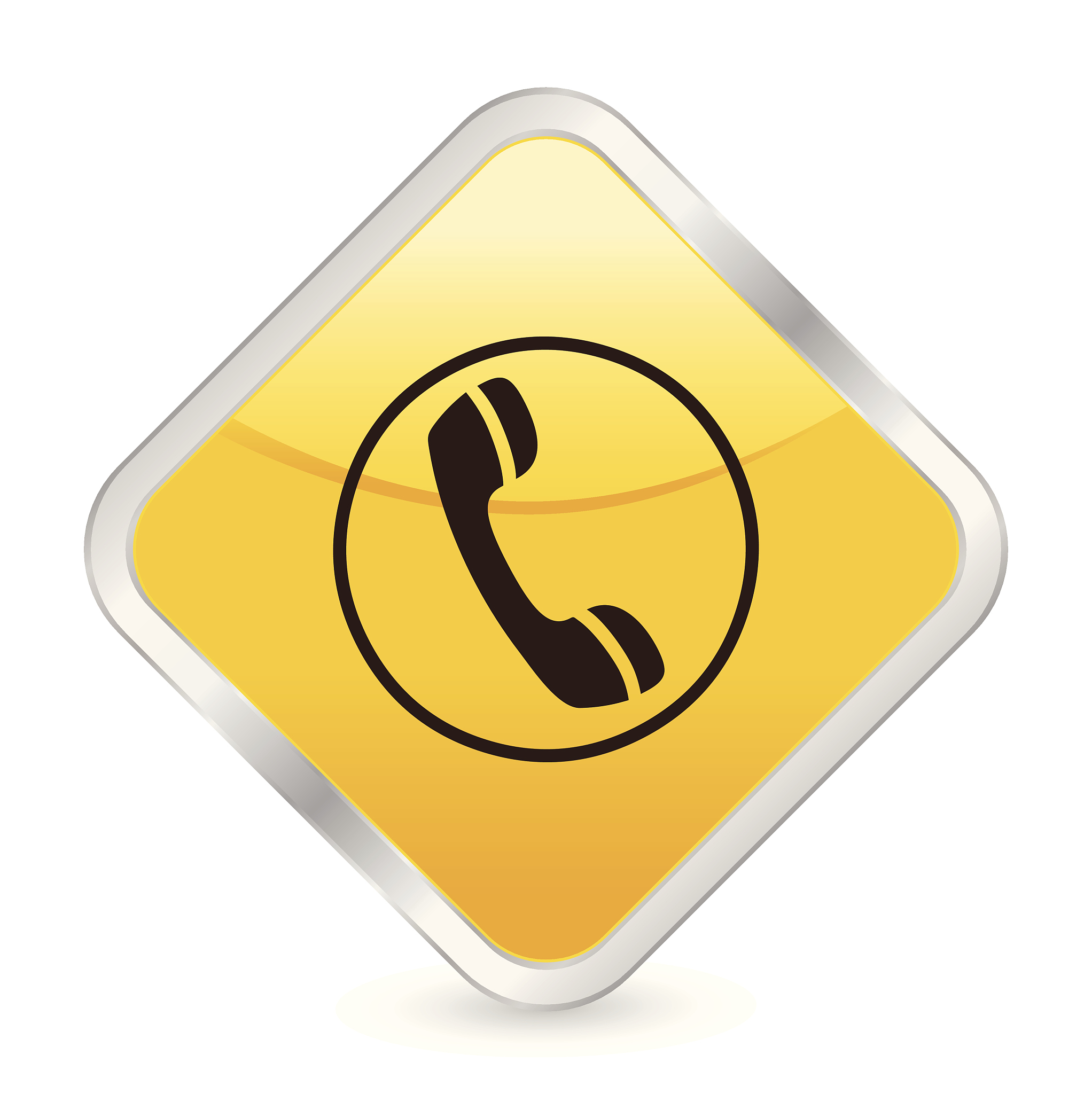 phone yellow square icon