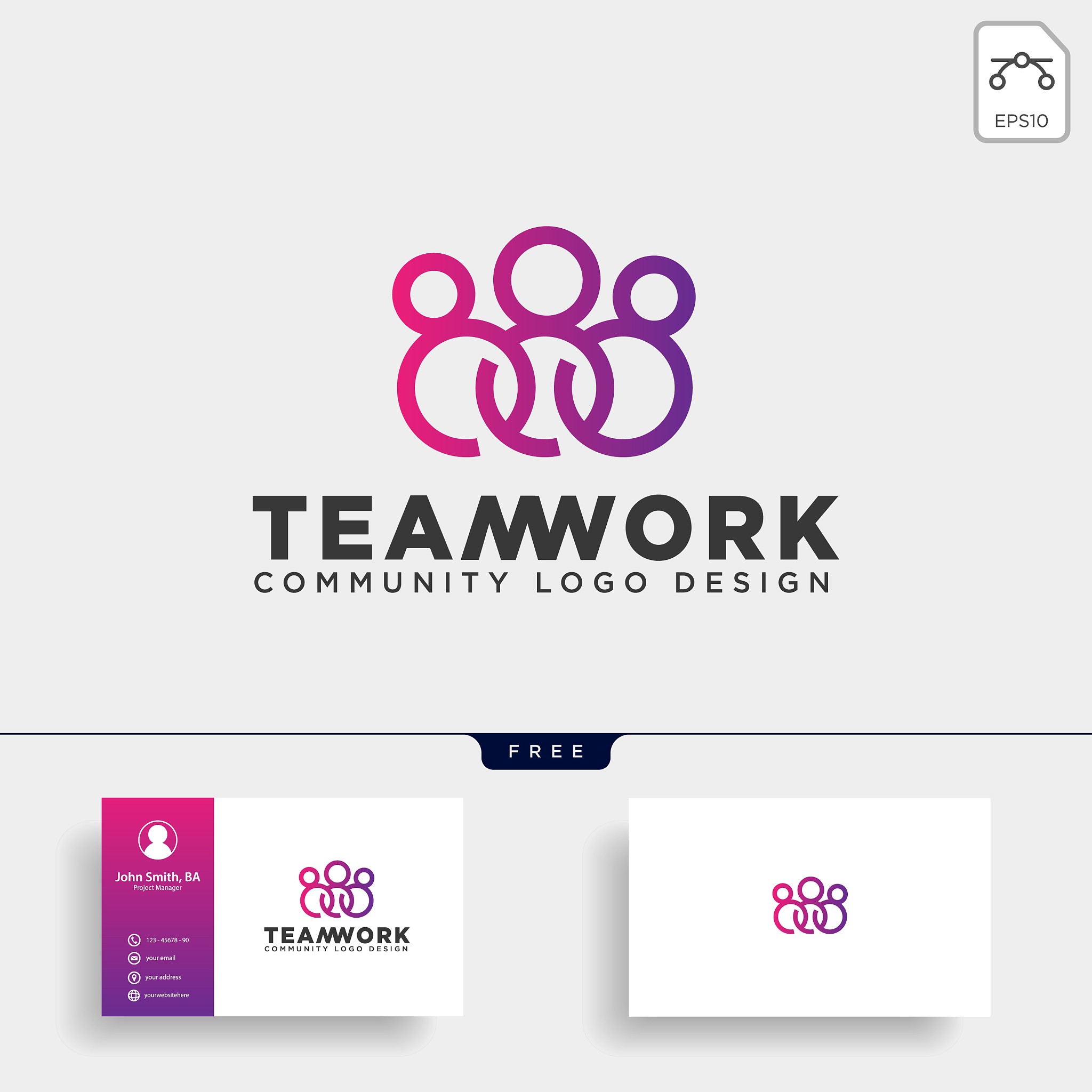 community human logo template icon element