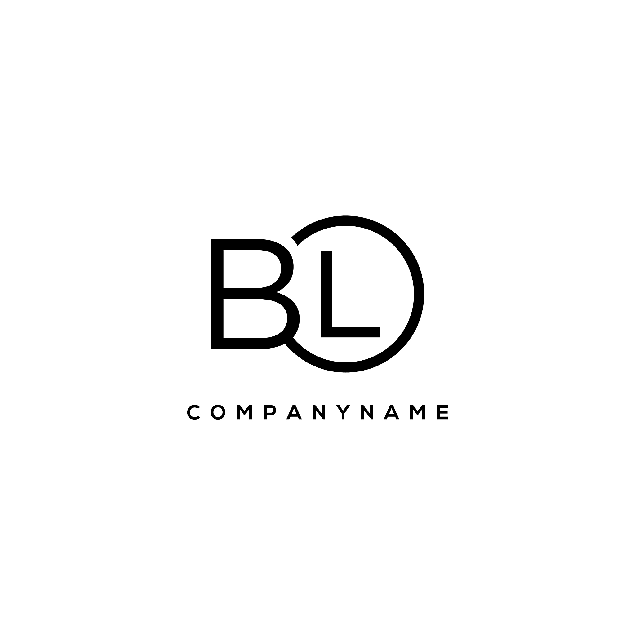 initial bl letter logo with circle template