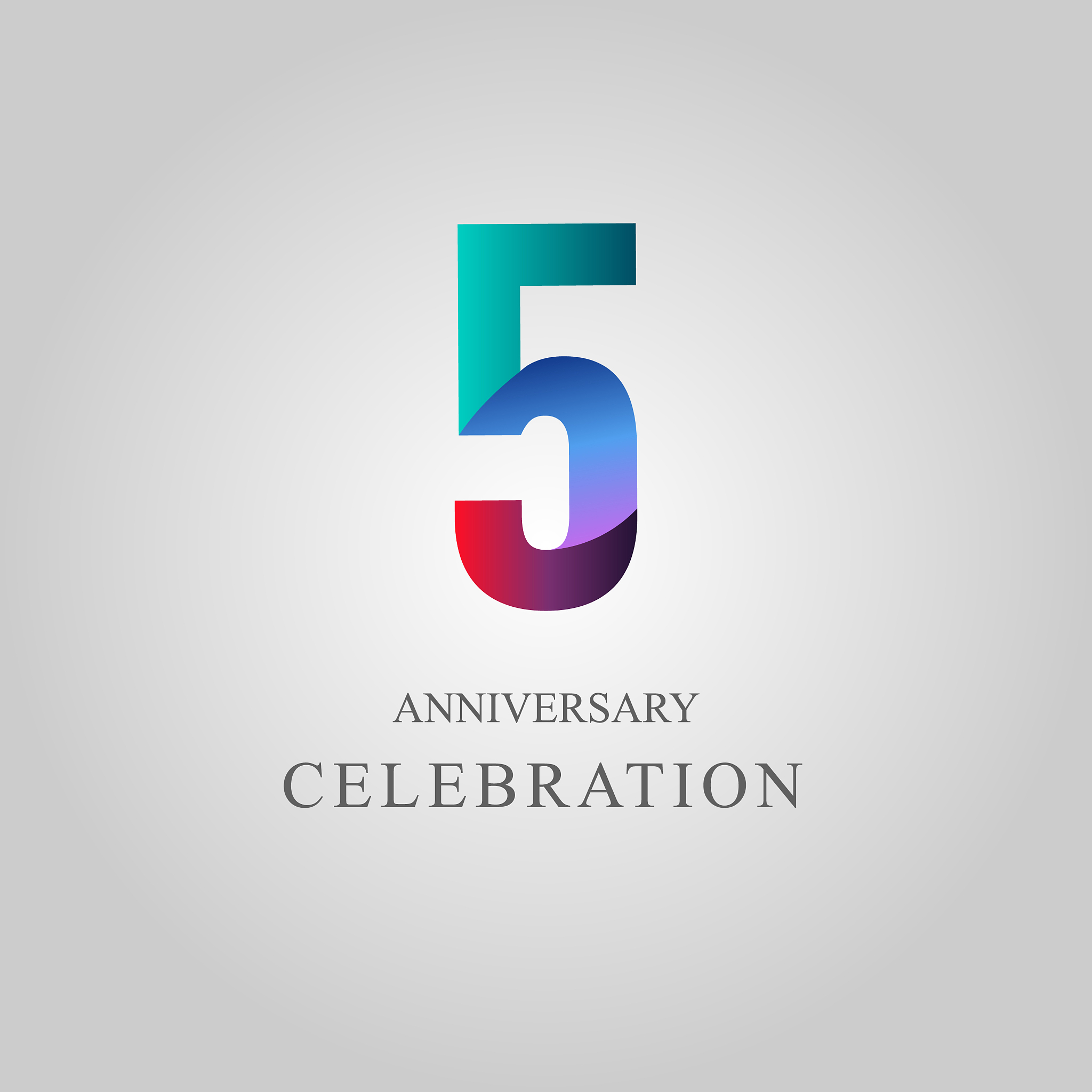 5 year anniversary celebration template design