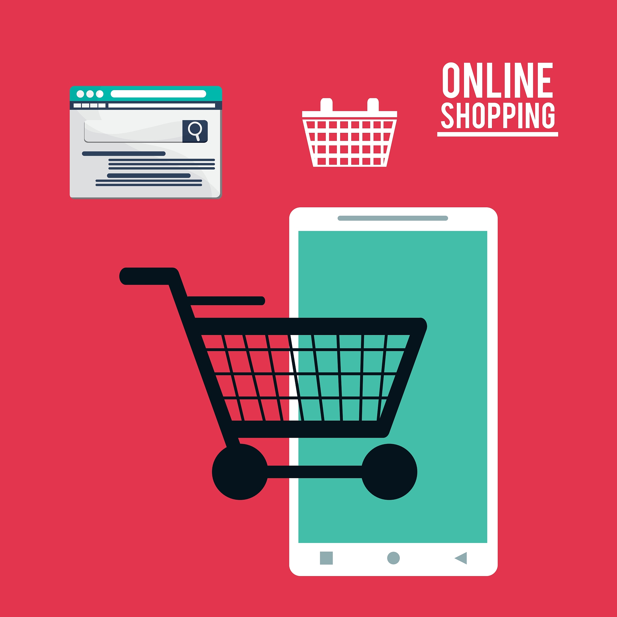 shopping online ecommerce and media design