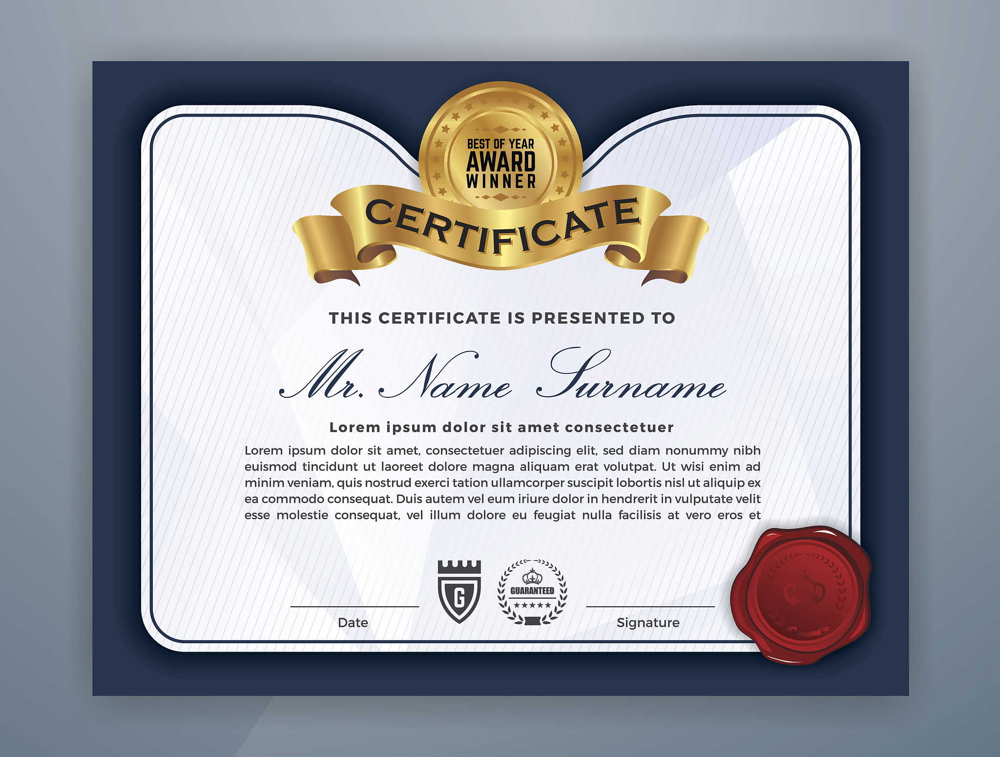 modern professional certificate template