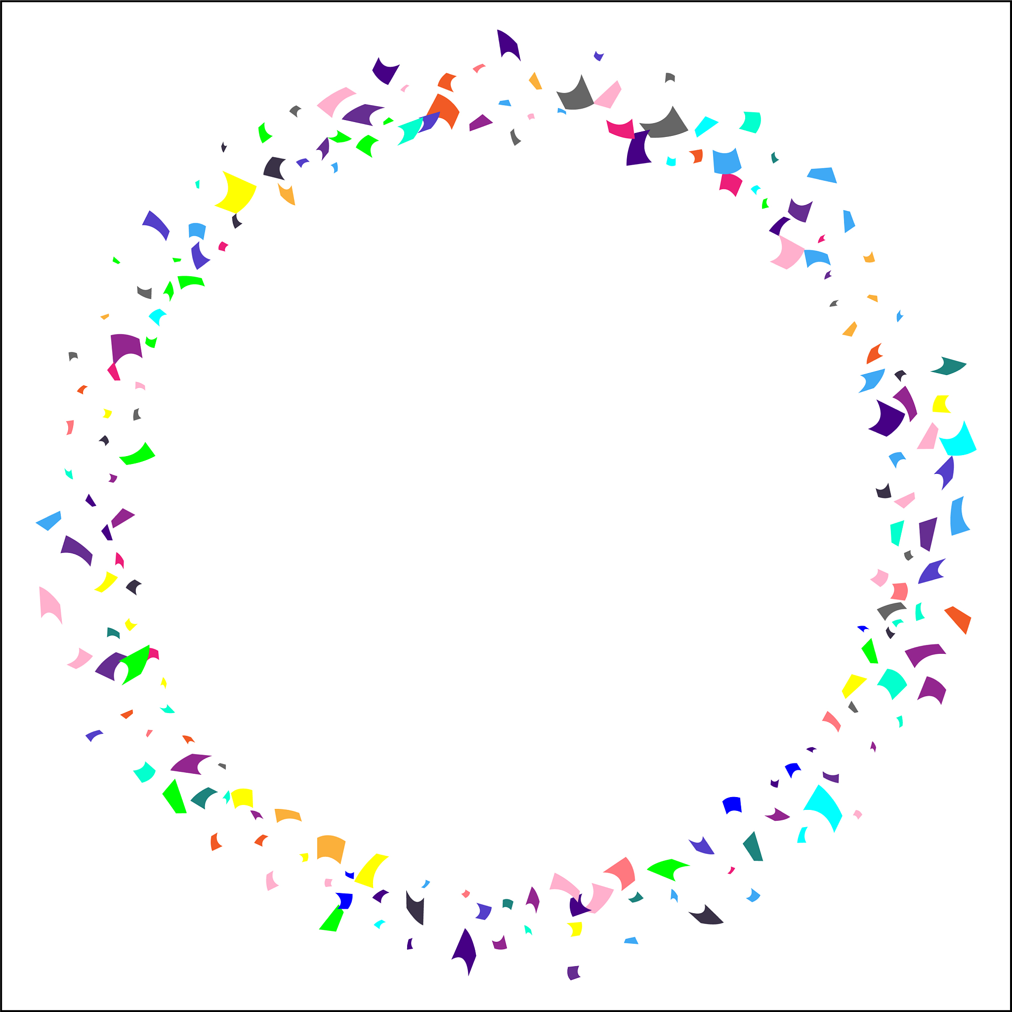 colorful confetti on white background